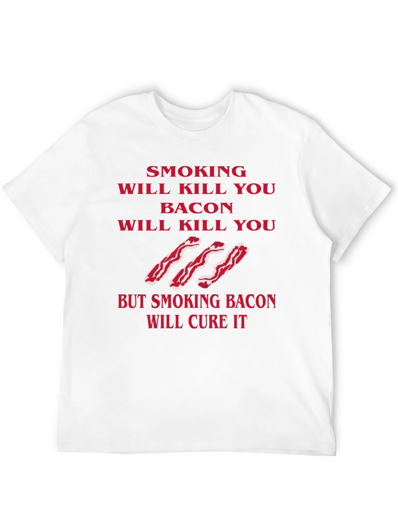 Black Funny Smoking Bacon Graphic T-Shirt view 12