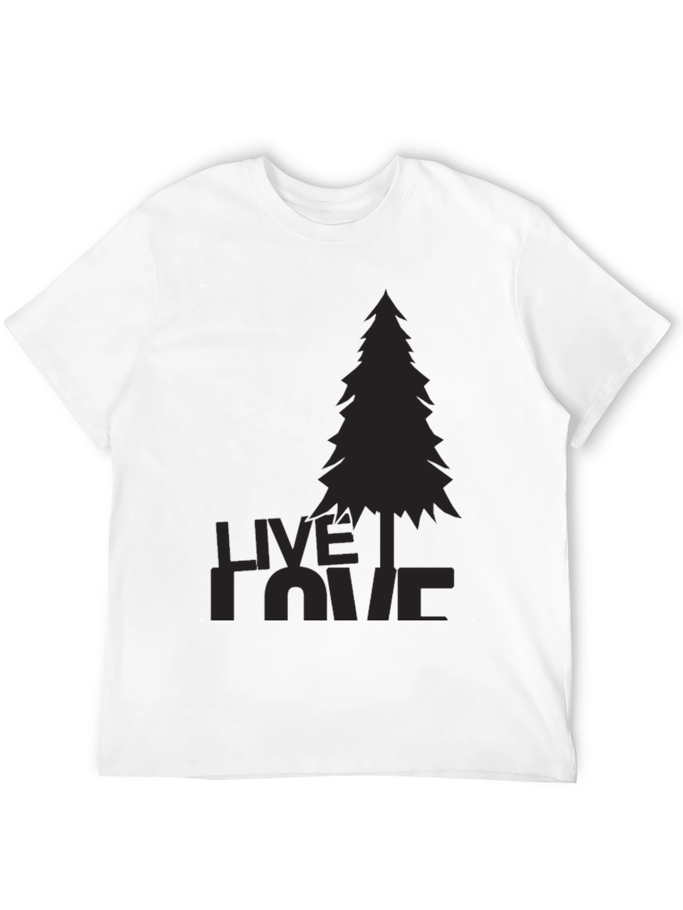Black Nature Lover's Black Tee - Live, Love, Pine view 12