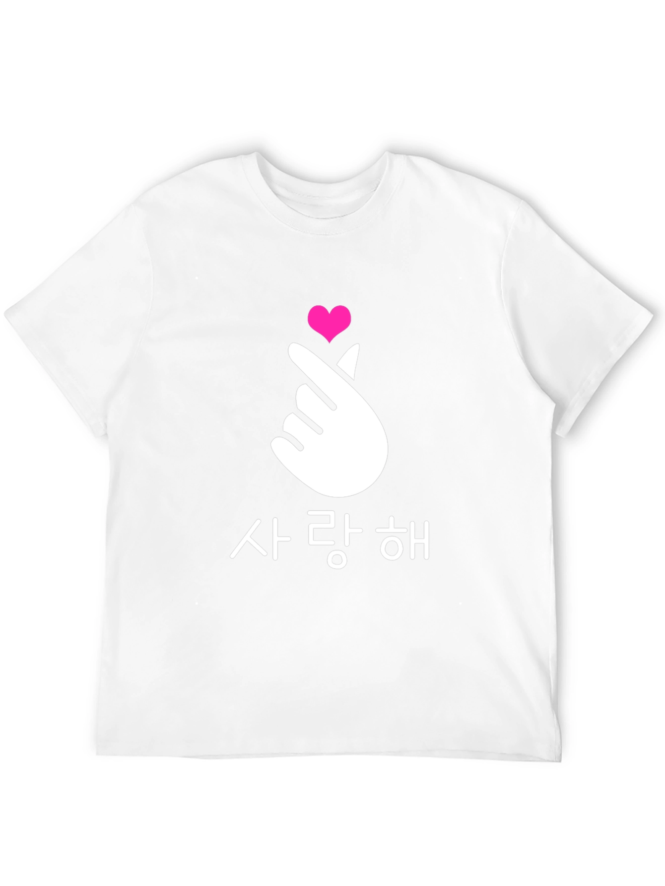 Black Finger Heart Korean Love T-Shirt view 12