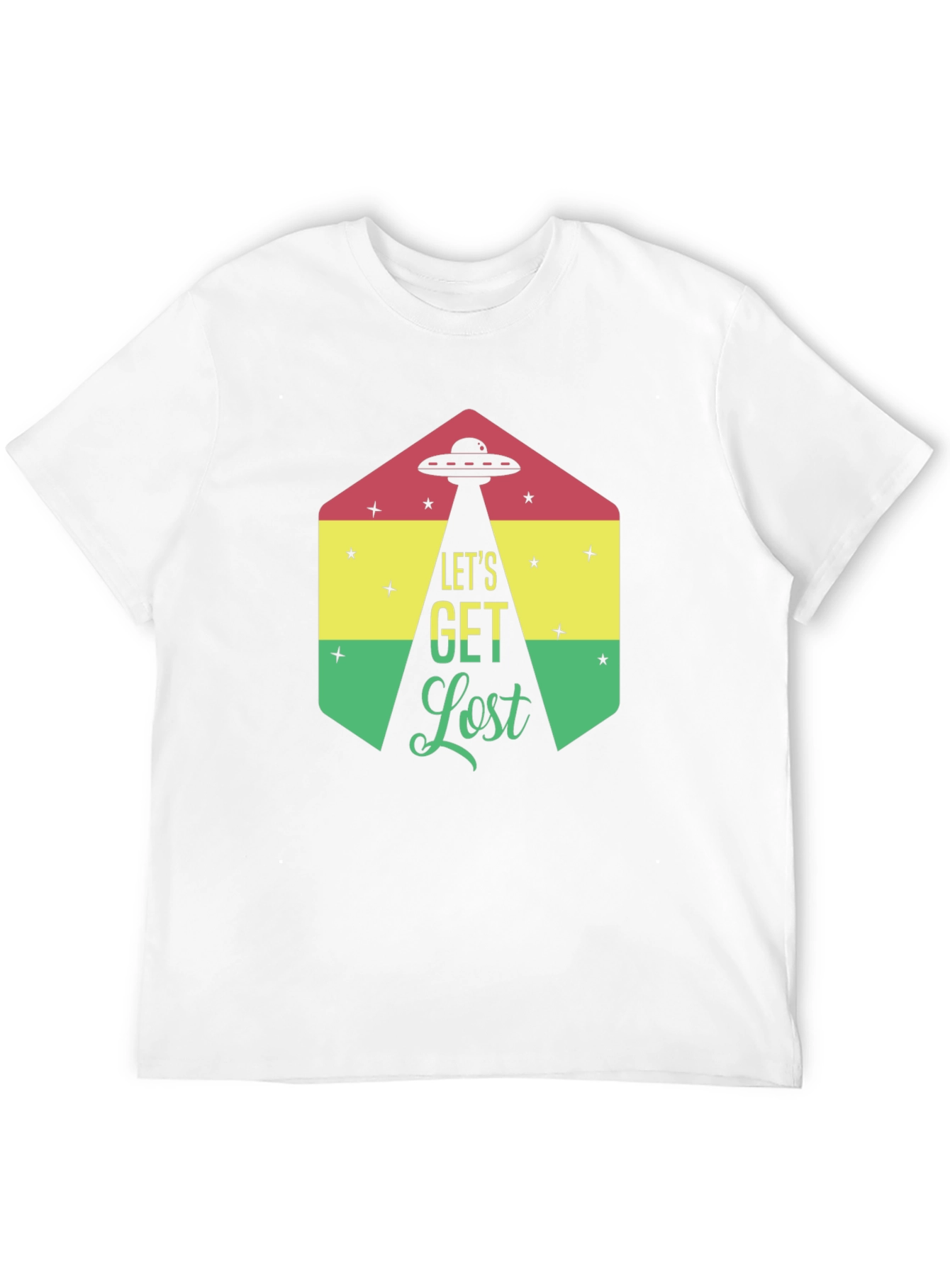 Black Let's Get Lost Alien UFO Graphic T-Shirt view 12
