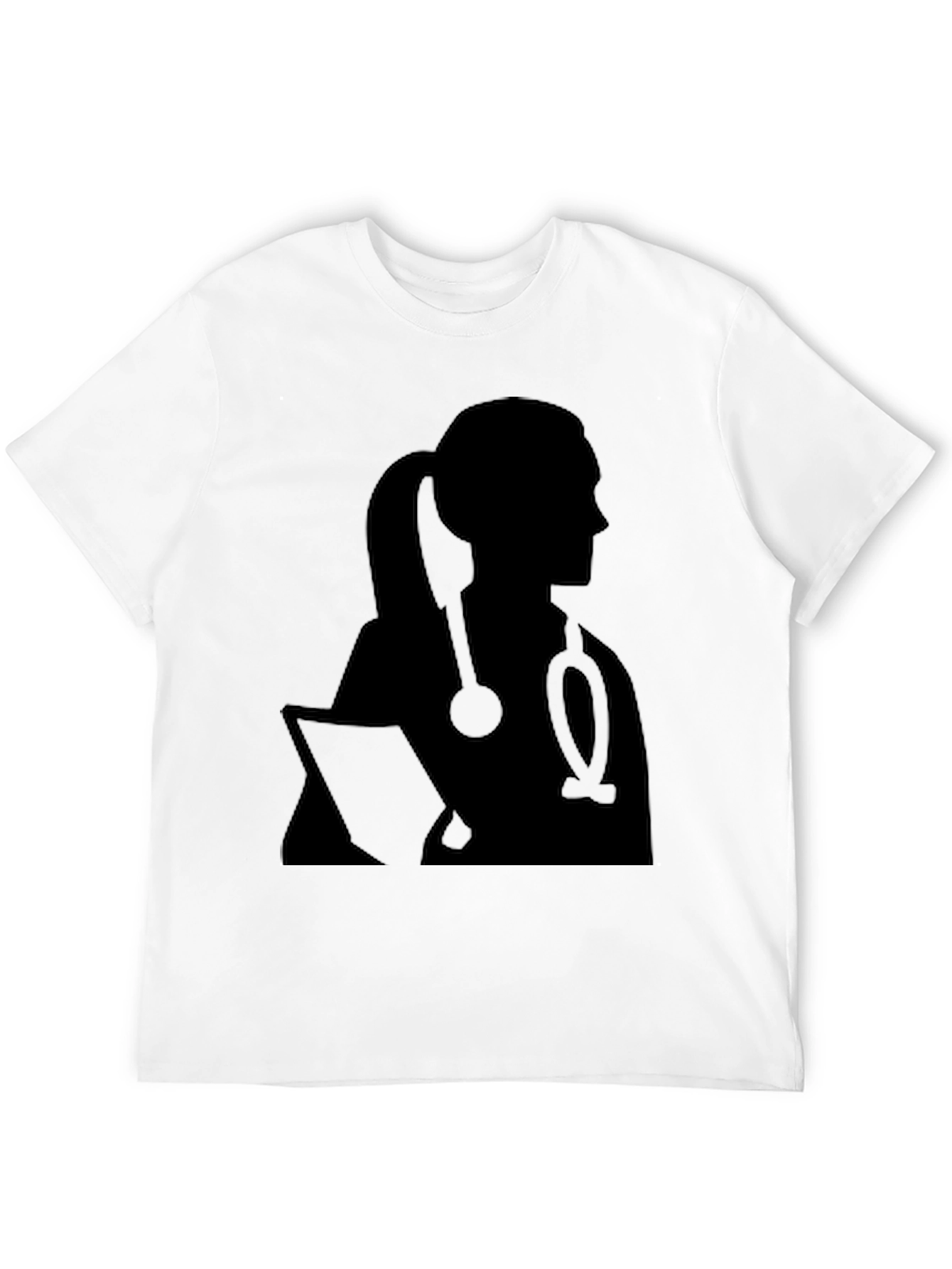 Black Doctor Silhouette T-Shirt - Stylish Medical Apparel view 12