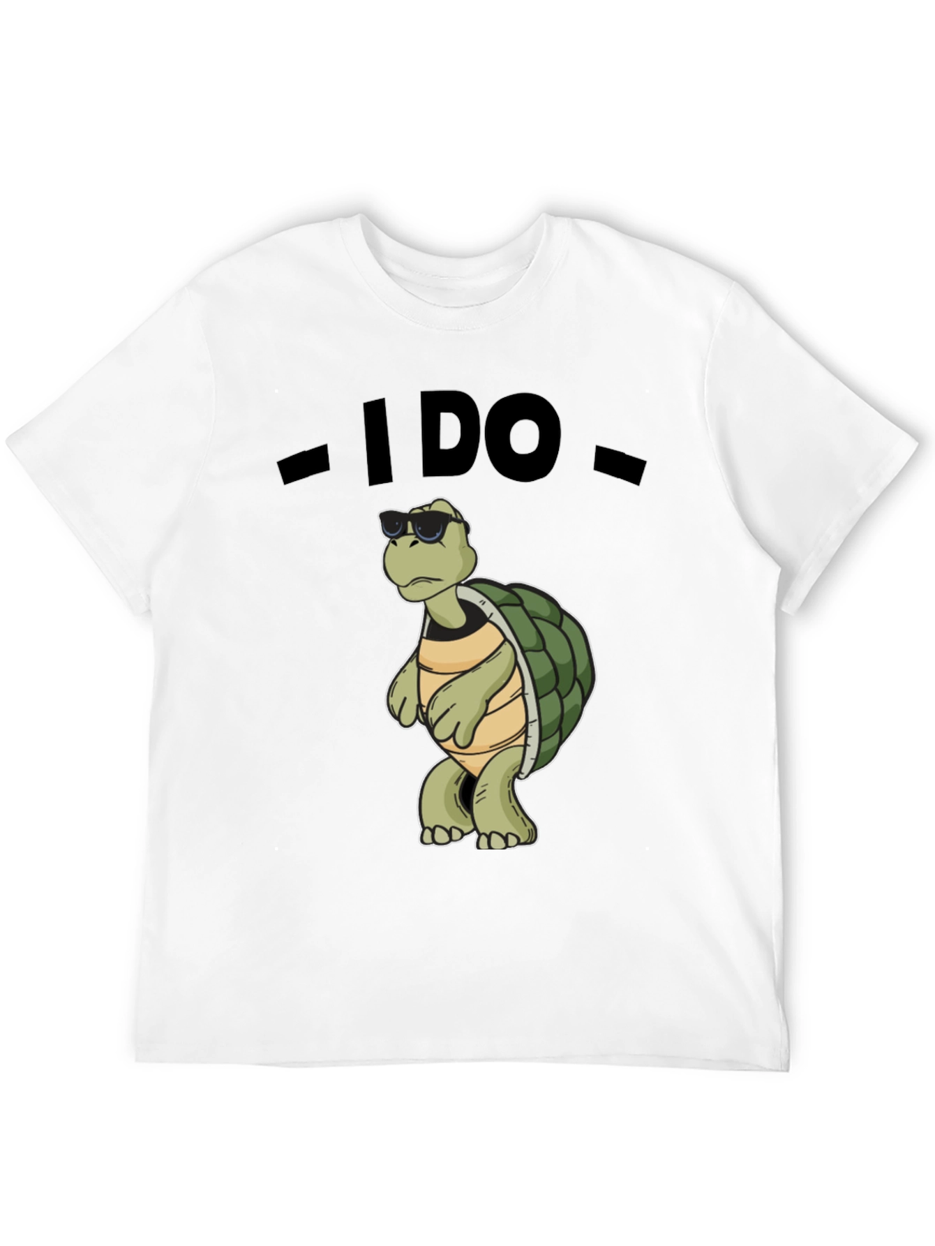 Black Cool Turtle T-Shirt - I Do - Black Cotton Tee view 12