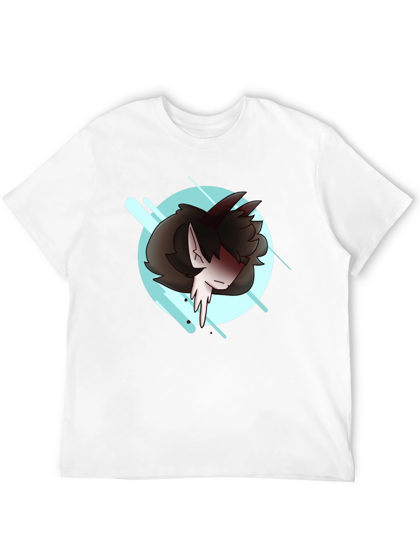 Black Anime Style Graphic Tee - Black Cotton Blend Shirt view 12