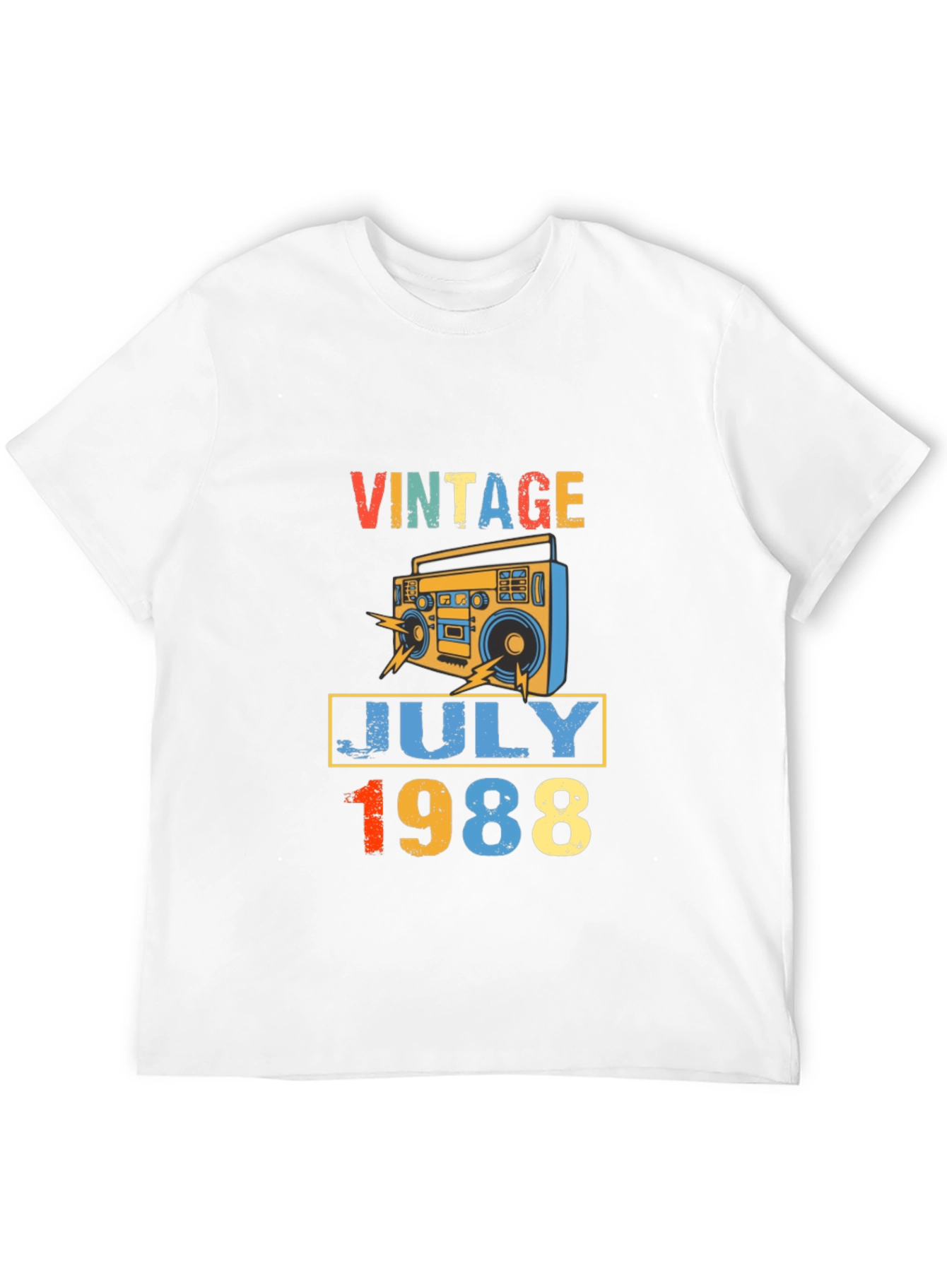 Black Vintage July 1988 T-Shirt - Retro Birthday Gift view 12