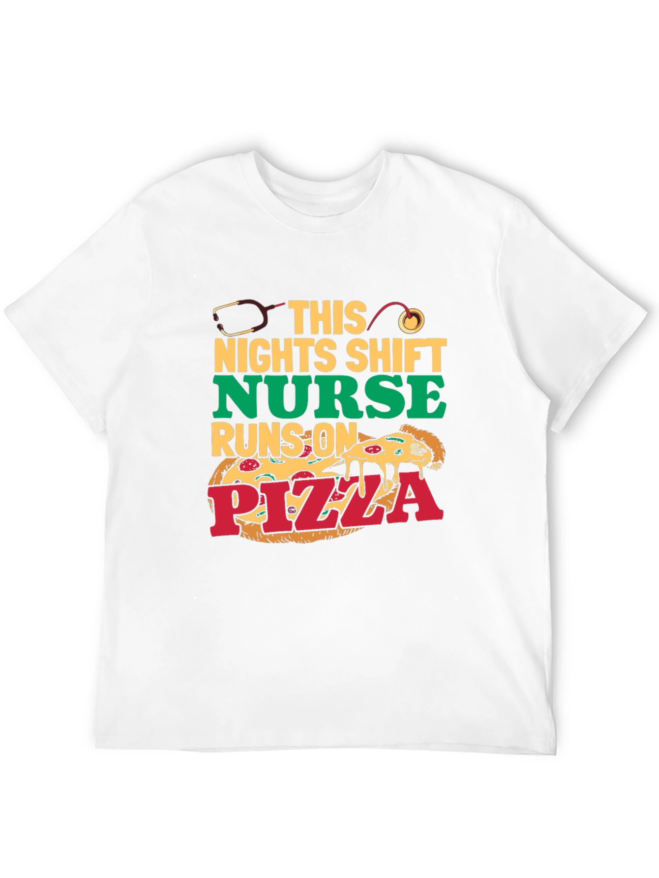 Black Nurse Pizza T-Shirt: Night Shift Humor view 12