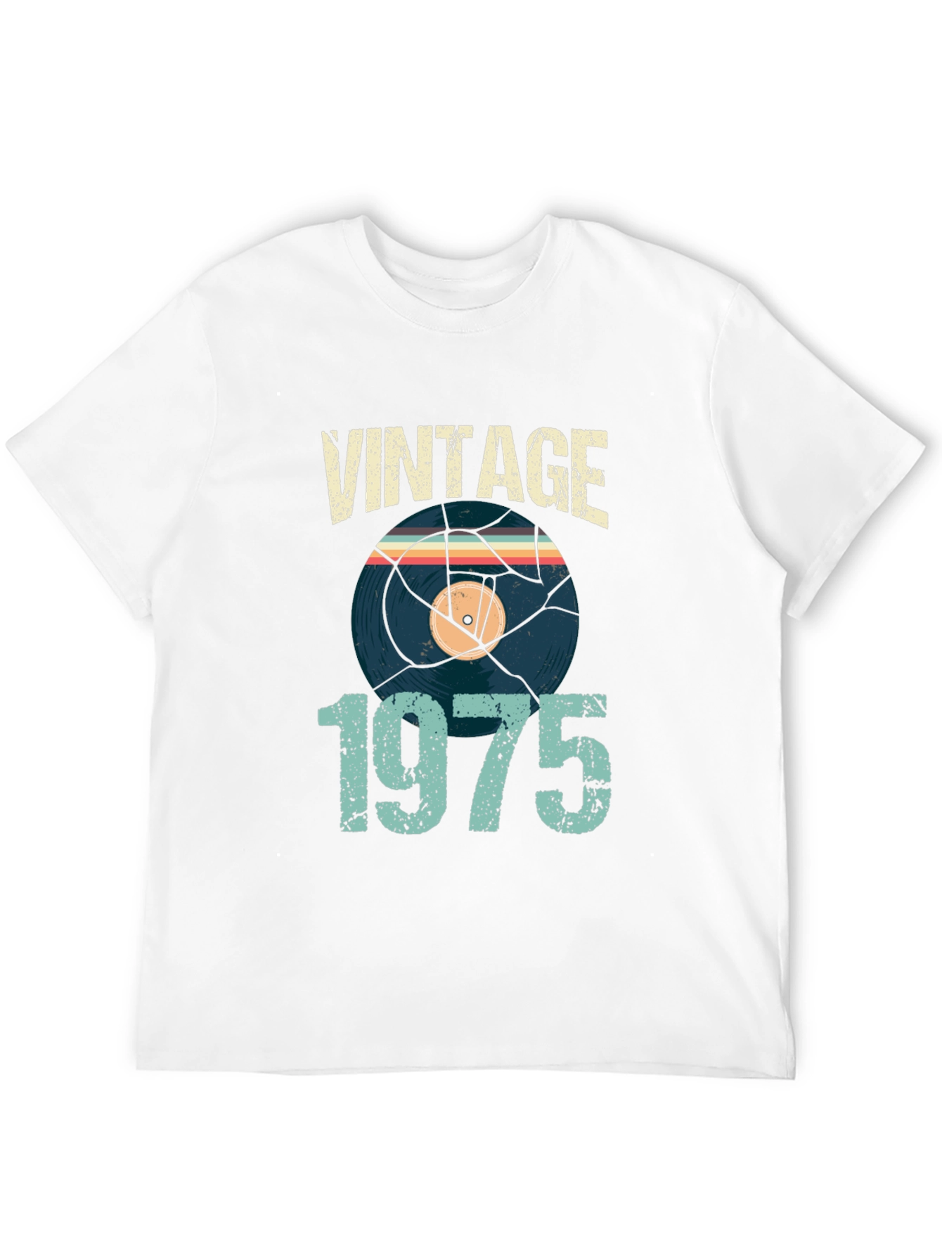 Black Vintage 1975 Record Graphic T-Shirt view 12
