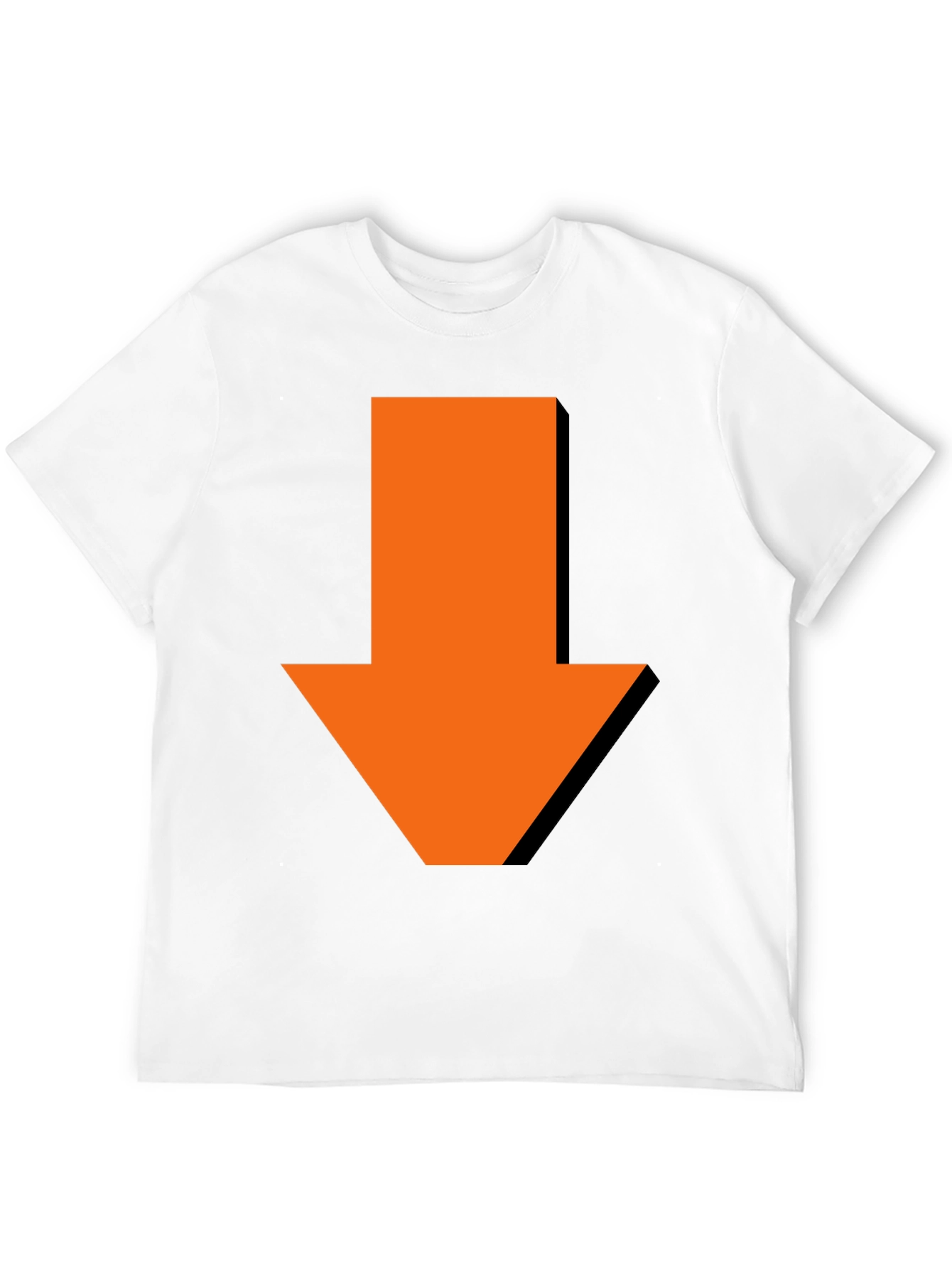 Black Down Arrow Graphic Tee - Casual Black T-Shirt view 12