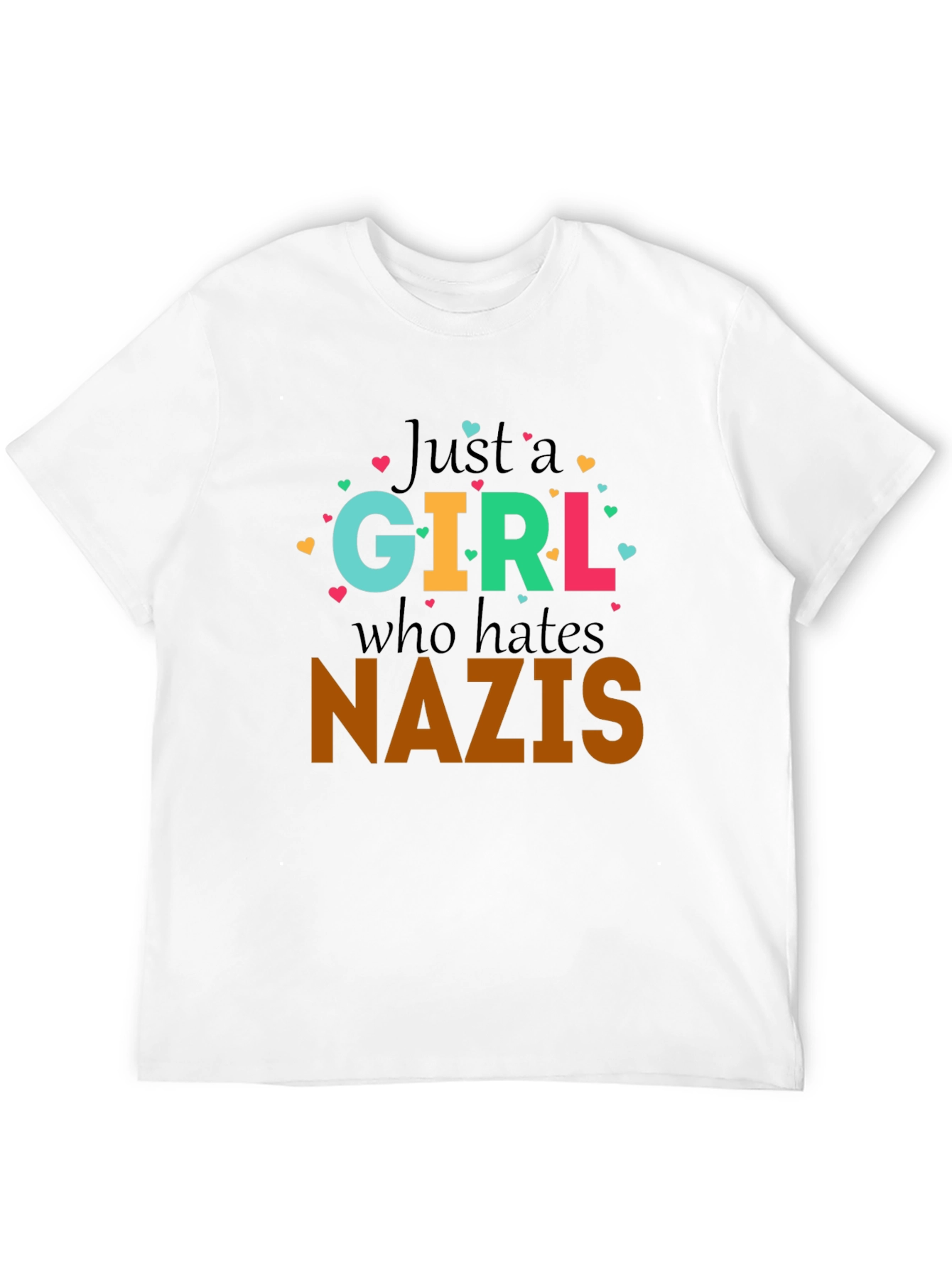 Black Just A Girl Who Hates Nazis Graphic Tee view 12