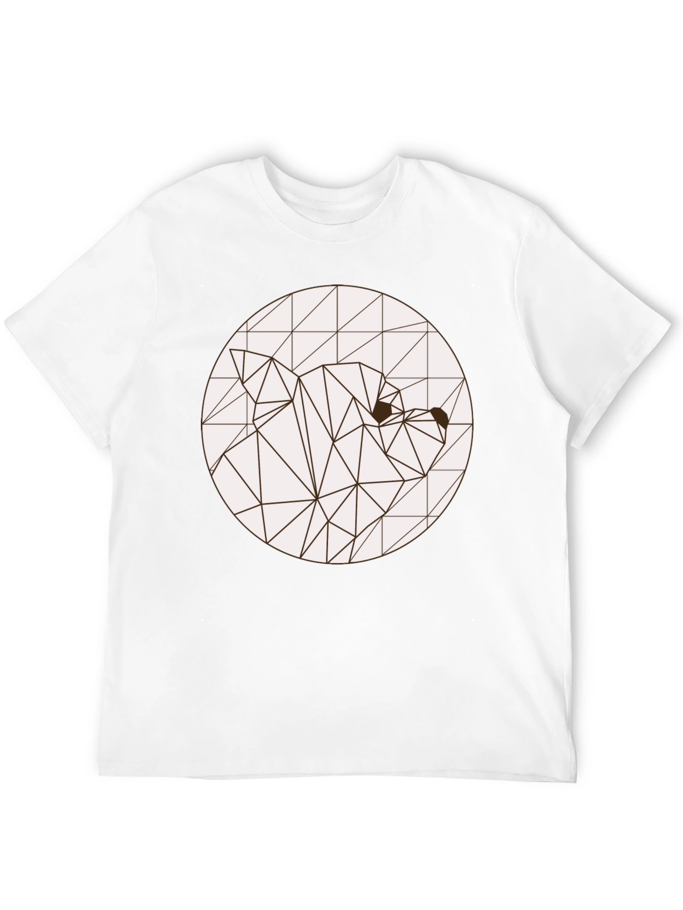 Black Geometric Bear Graphic Tee - Modern Black T-Shirt view 12