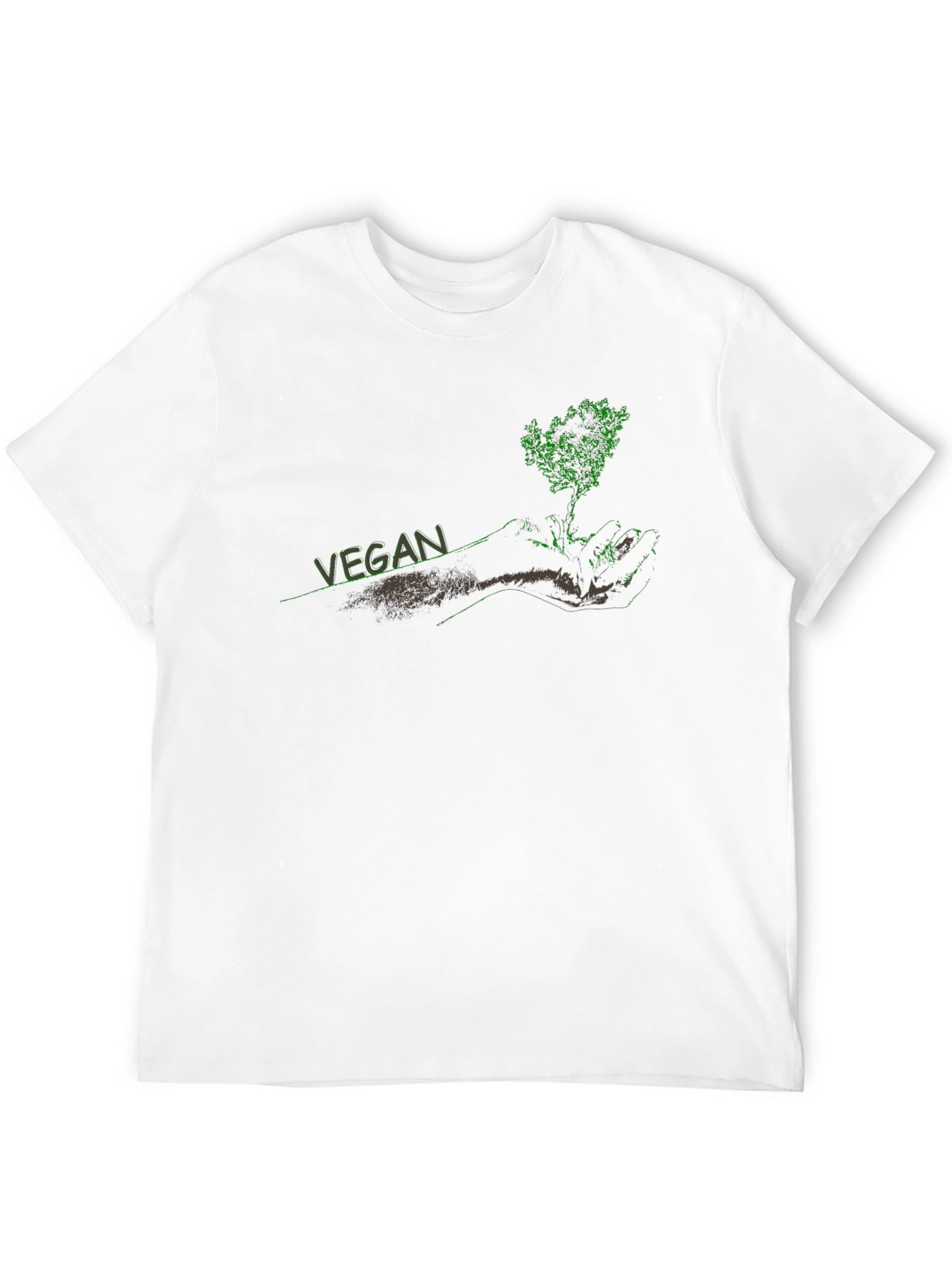 Black Vegan Tree Graphic Black T-Shirt view 12