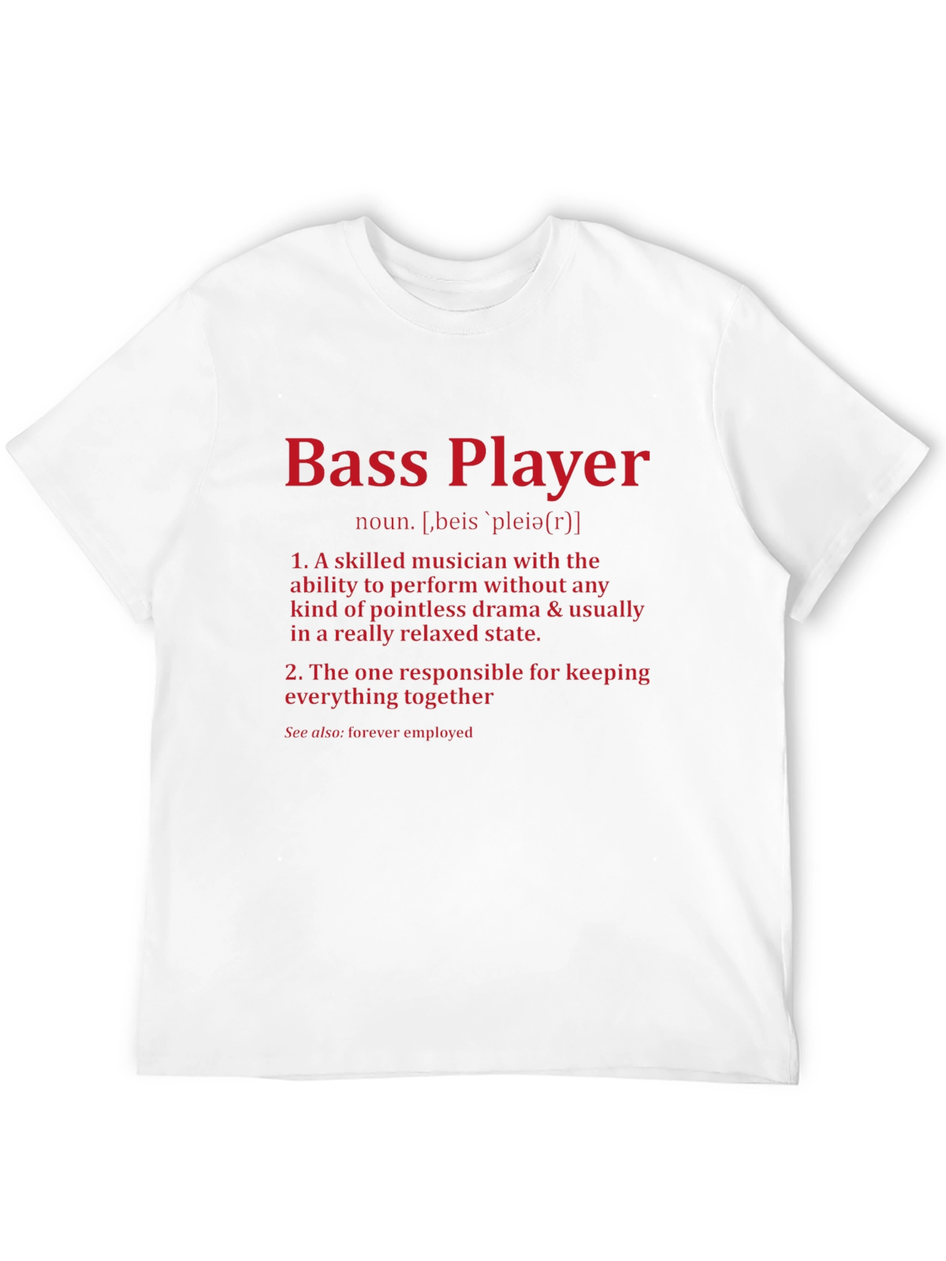 Black Bass Player Definition T-Shirt - Musician Gift view 12