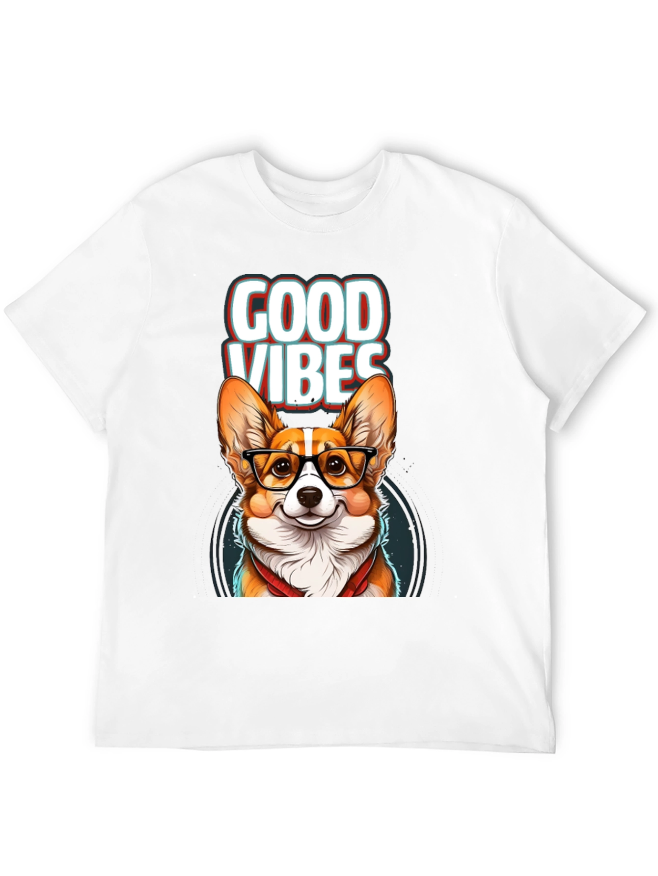 Black Good Vibes Corgi T-Shirt view 12
