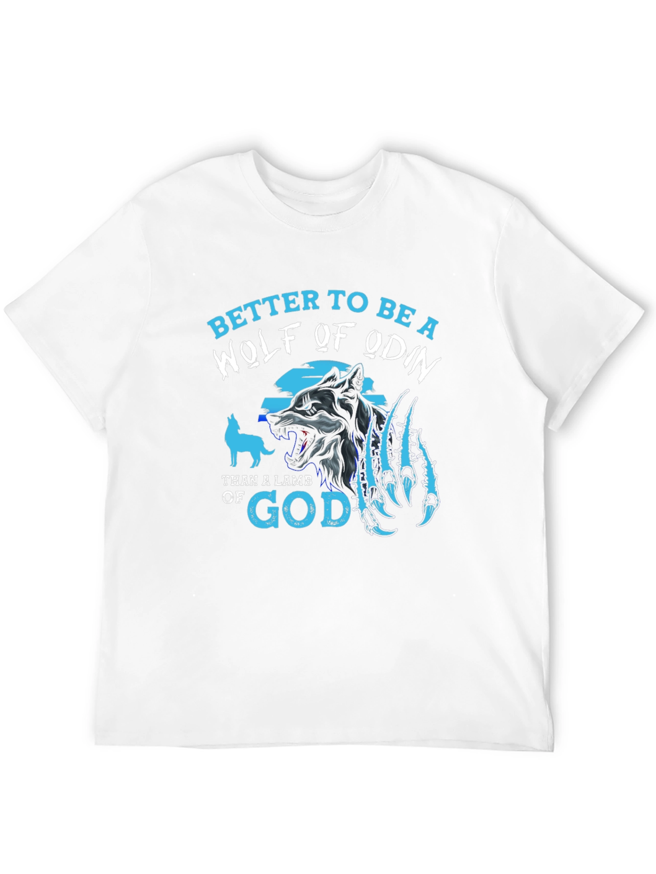 Black Wolf of Odin Graphic Tee - Black Viking Style Shirt view 12