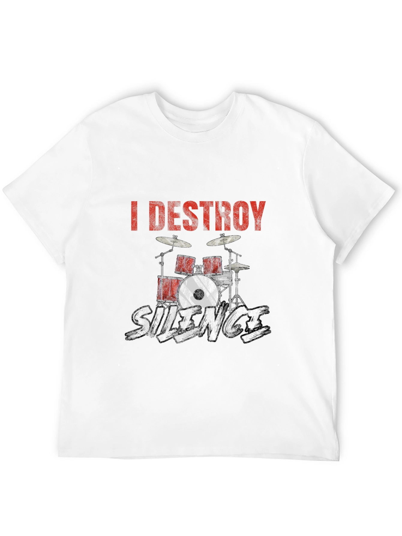 Black I Destroy Silence Drummer T-Shirt view 12