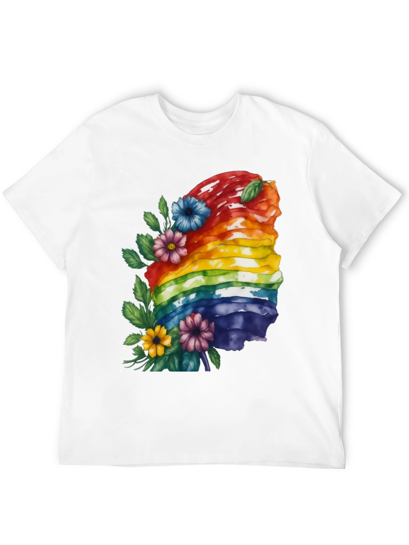 Black Rainbow Layered Cake Floral T-Shirt view 12