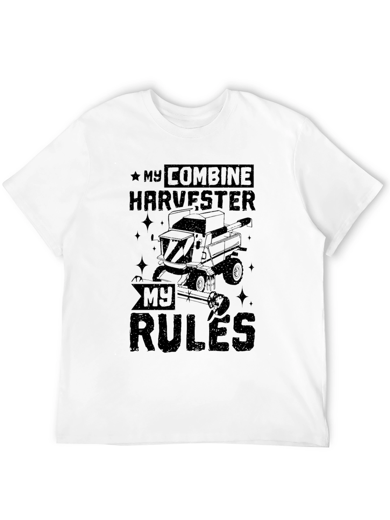 Black My Combine Harvester My Rules Black Tee view 12