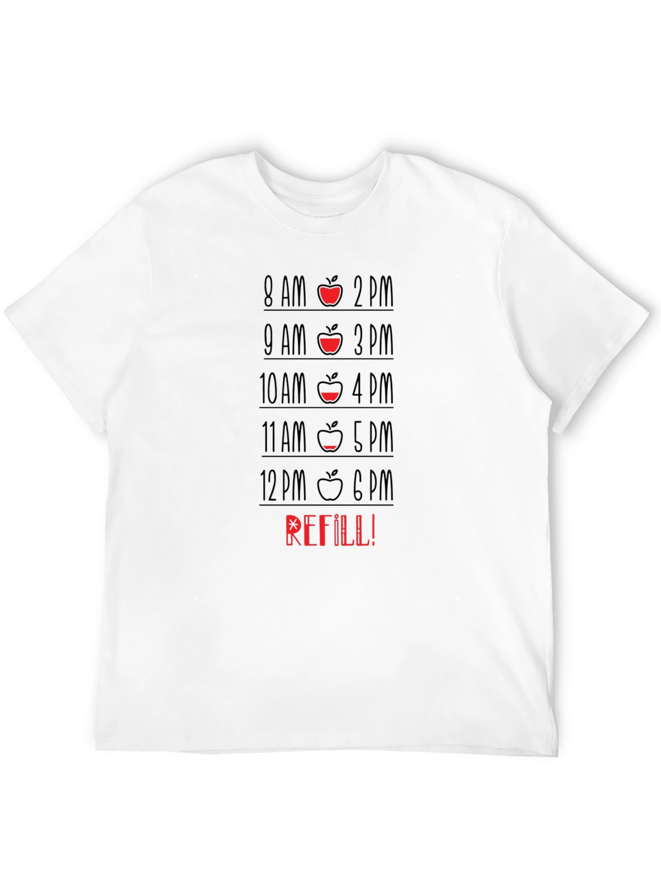 Black Funny Apple Time T-Shirt - Refill Needed view 12