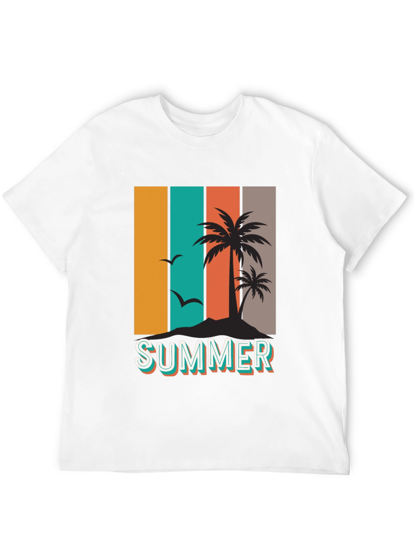Black Retro Summer Palm Tree Graphic T-Shirt view 12