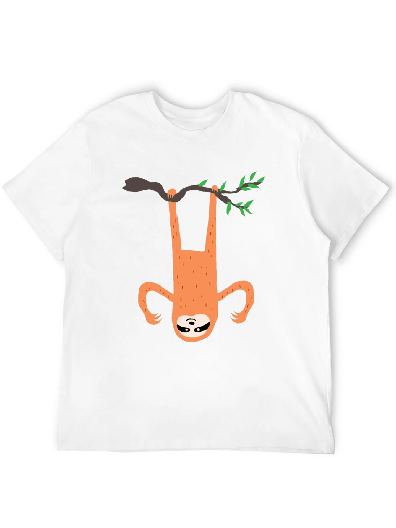 Black Hanging Sloth Graphic Tee - Black Cotton Casual T-Shirt view 12