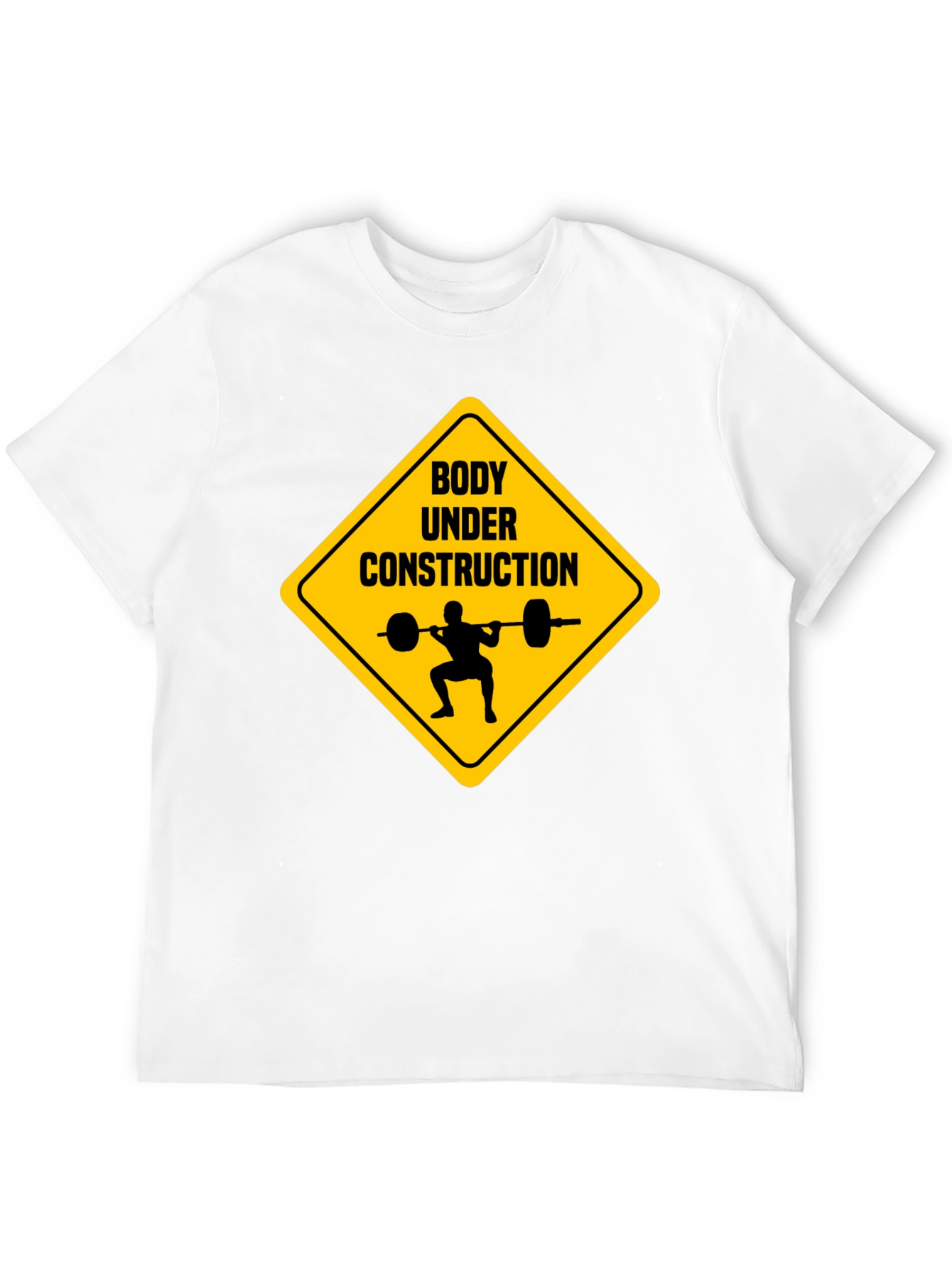 Black Body Under Construction Weightlifting T-Shirt view 12