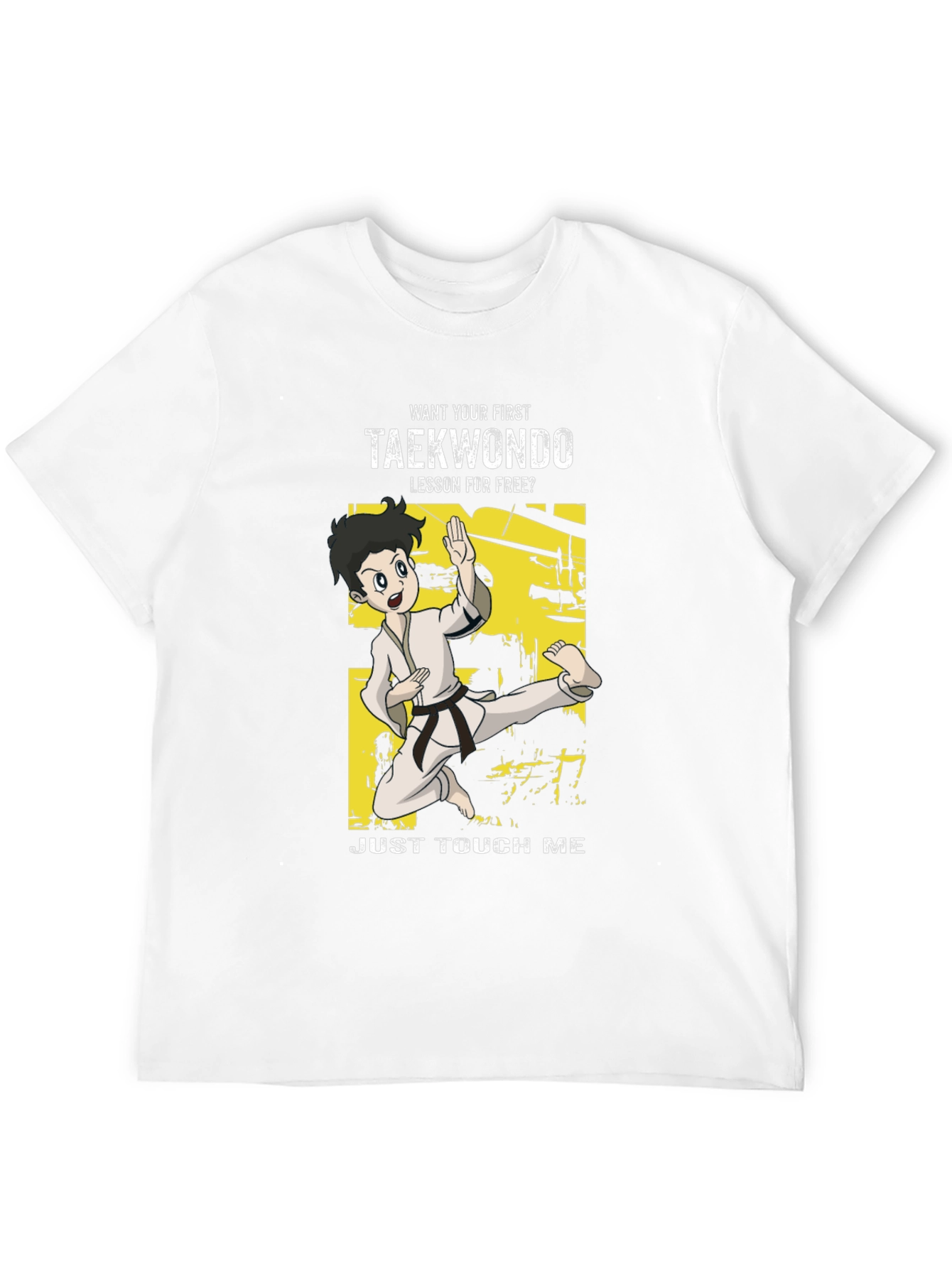 Black Taekwondo Funny Cartoon T-Shirt view 12