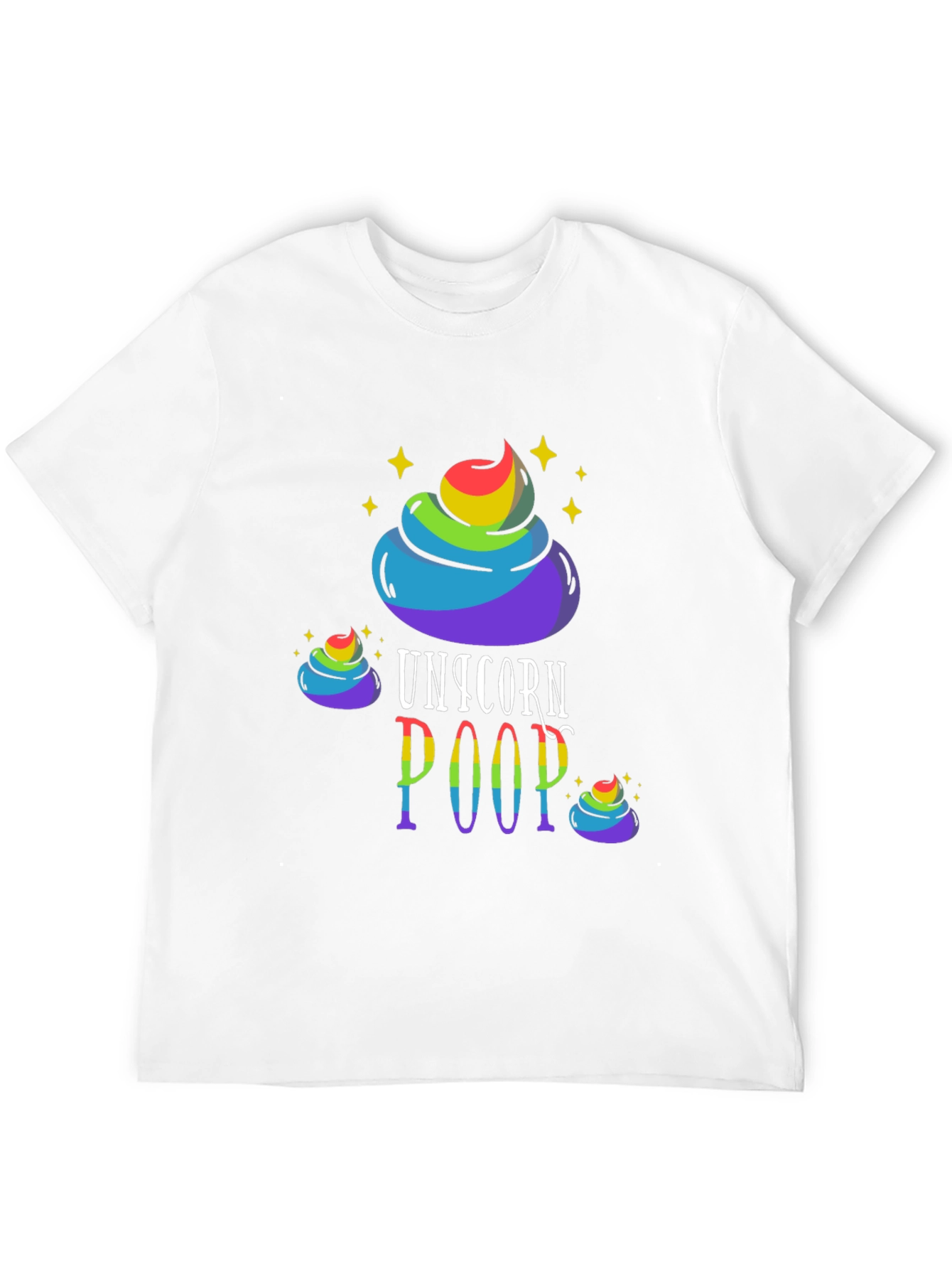 Black Unicorn Poop Graphic Tee - Rainbow Humor T-Shirt view 12