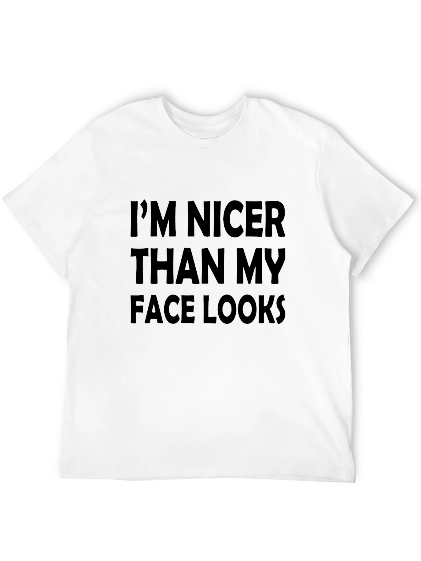 Black Funny Graphic T-Shirt - I'm Nicer Than My Face Looks view 12