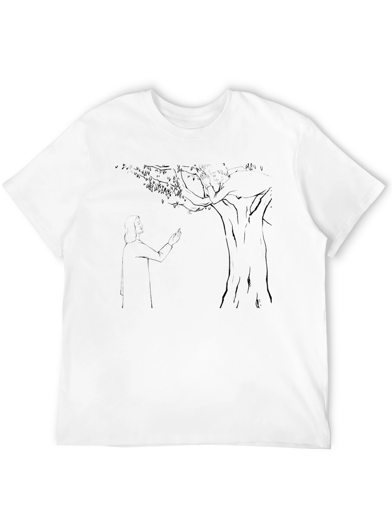 Black Man's Black T-Shirt with Nature Graphic view 12