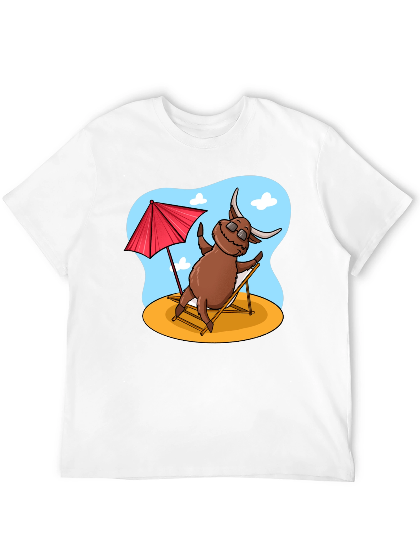 Black Beach Bull T-Shirt - Relaxed Cartoon Graphic Tee view 12