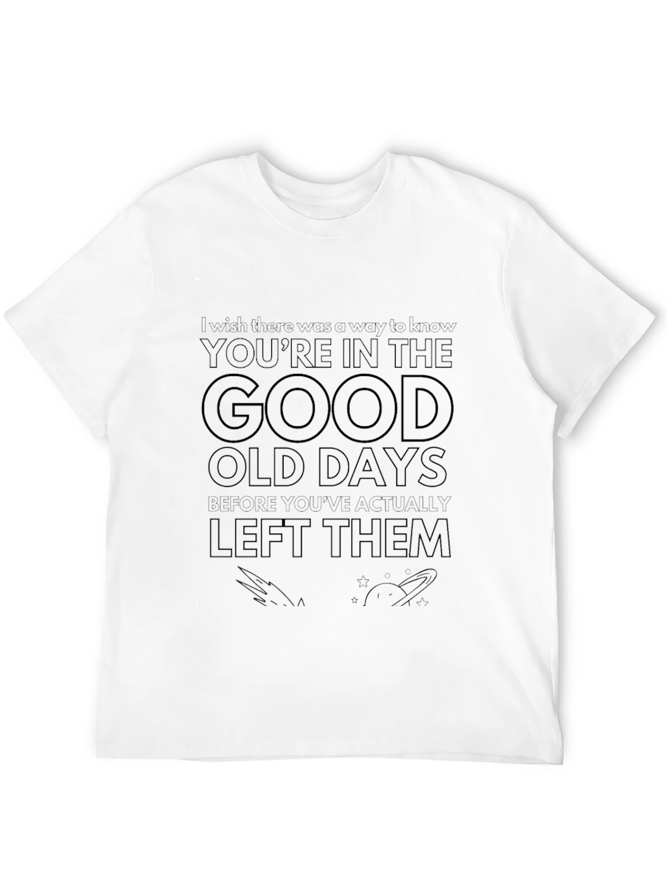 Black Good Old Days Graphic Tee - Black Crew Neck T-Shirt view 12