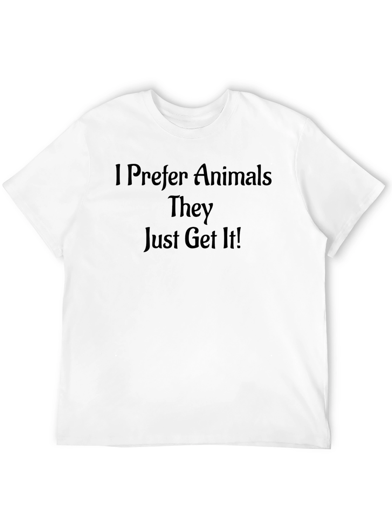 Black I Prefer Animals T-Shirt - Soft Cotton Graphic Tee view 12