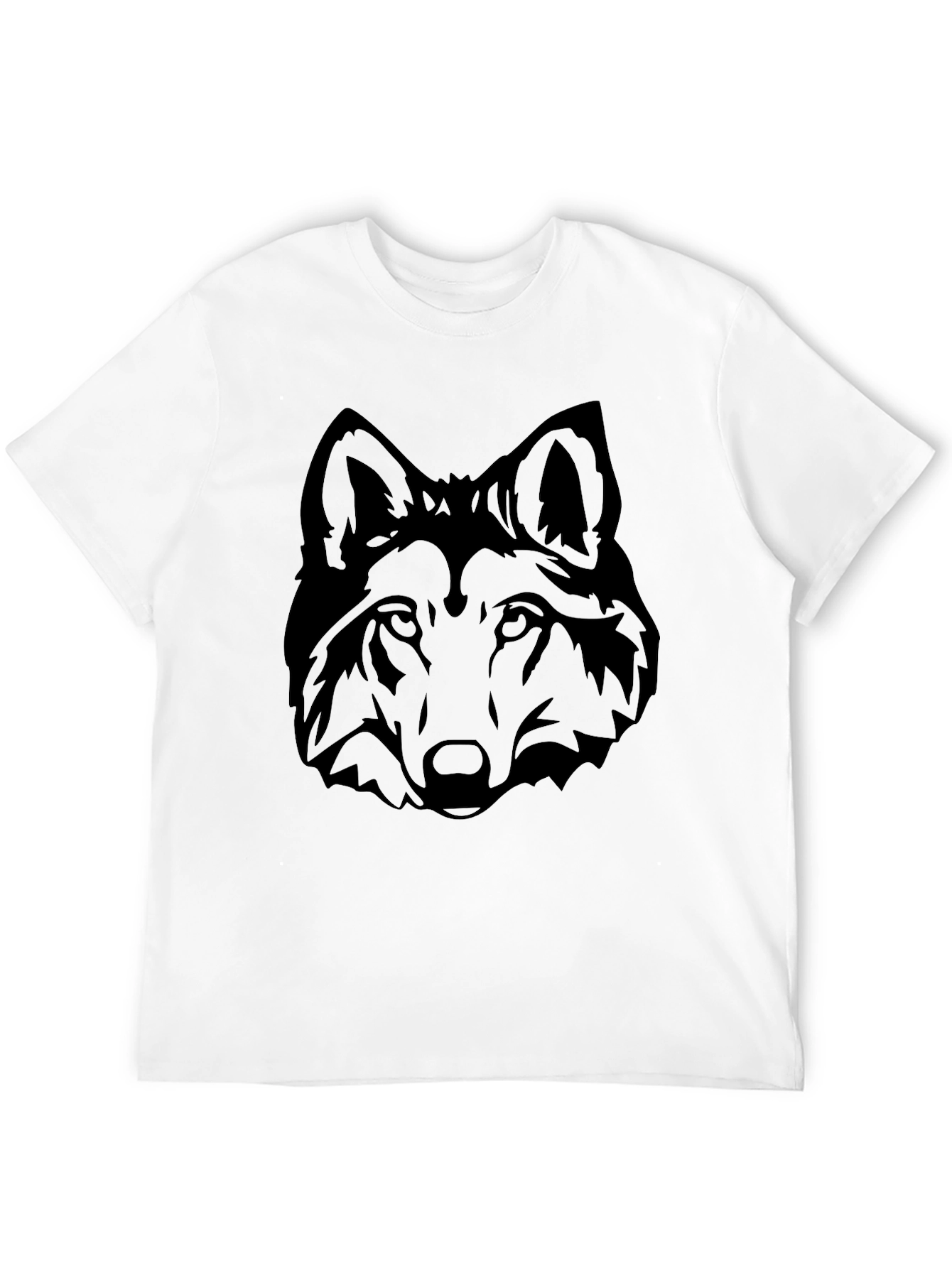 Black Black Wolf Head Graphic Tee - Men's Short Sleeve Crew Neck T-Shirt view 12