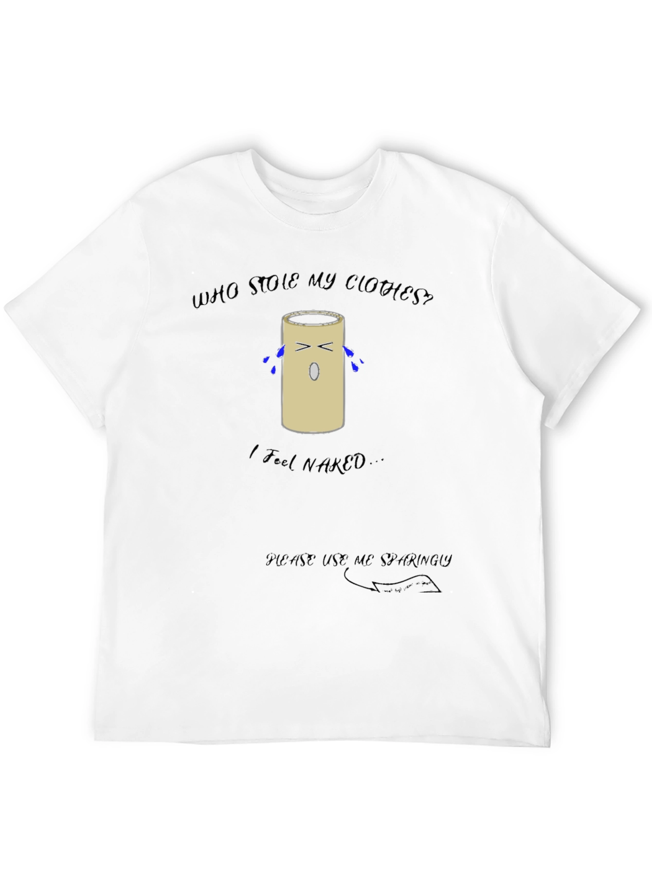Black Humorous Toilet Paper Roll T-Shirt view 12