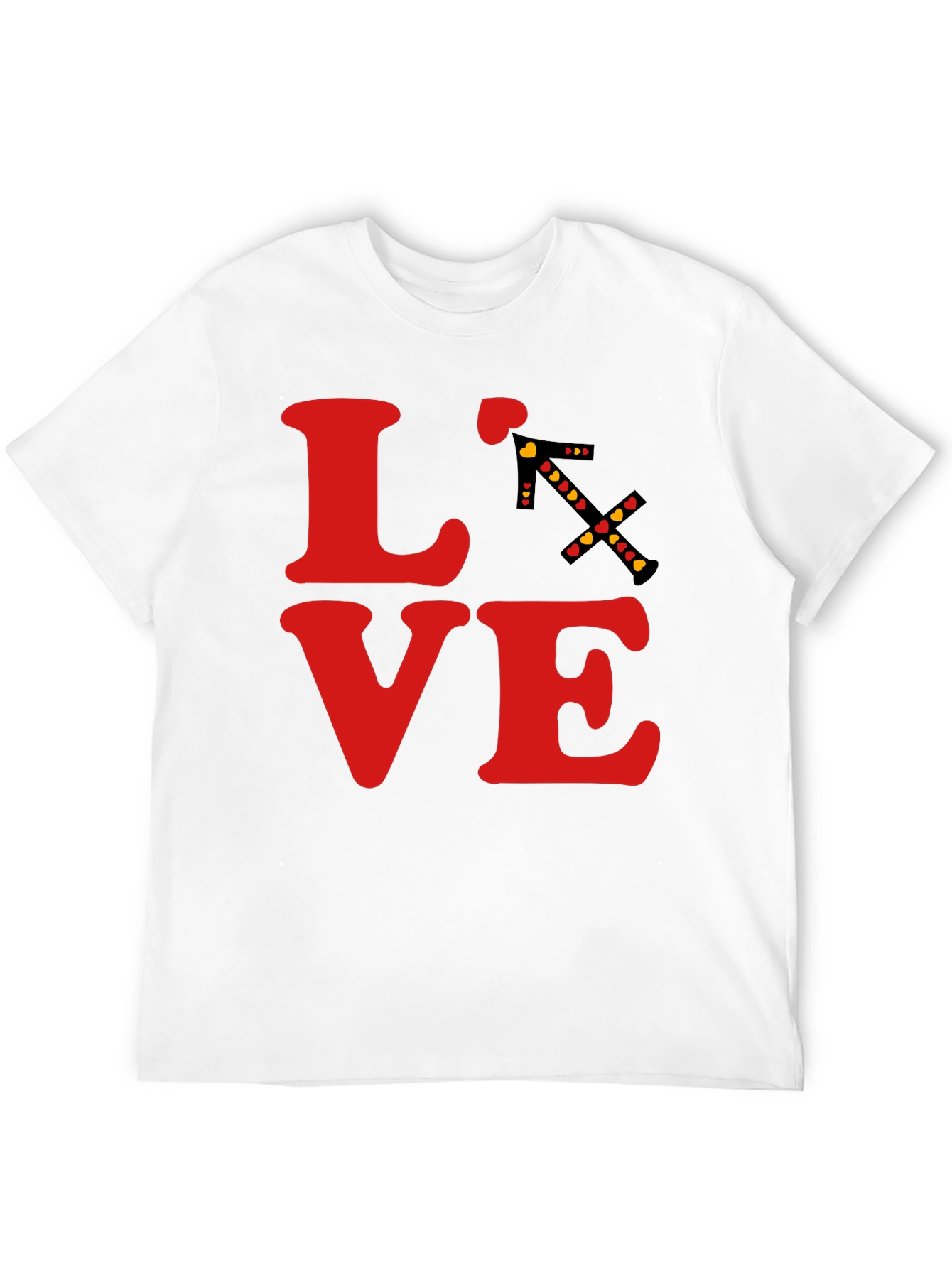 Black LOVE T-Shirt - Sagittarius Arrow Heart Design view 12
