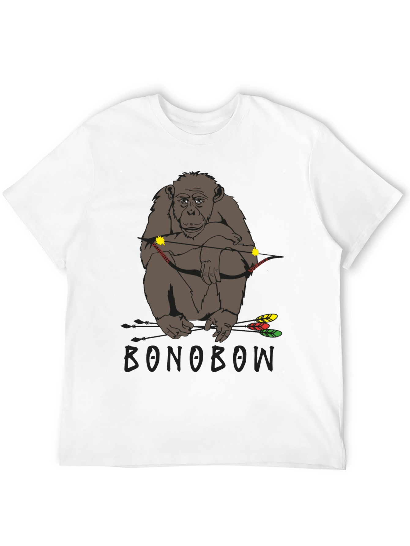 Black Bonobo Archer T-Shirt - Novelty Animal Tee view 12