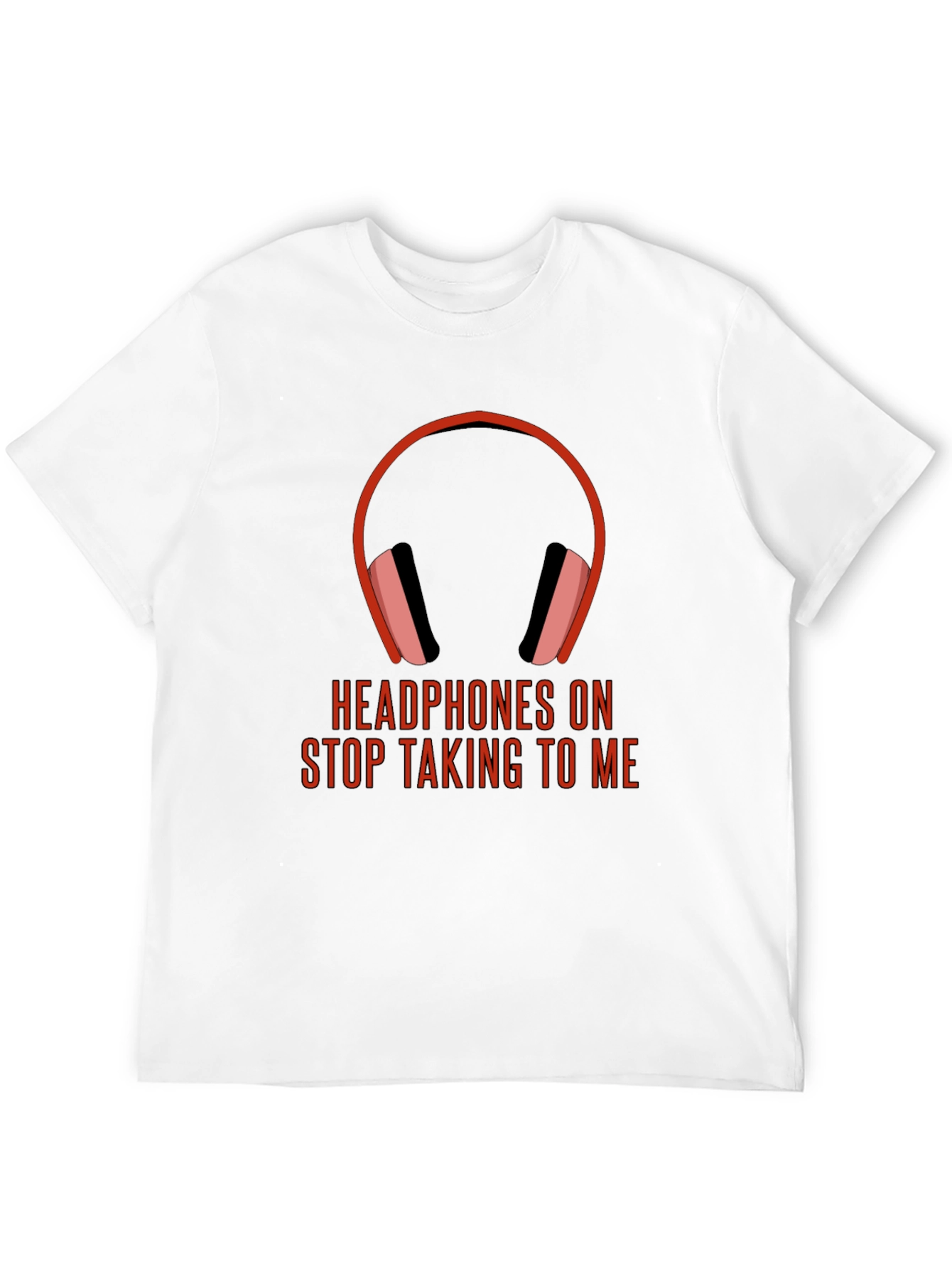Black Headphones On Graphic Tee - Introvert Humor T-Shirt view 12