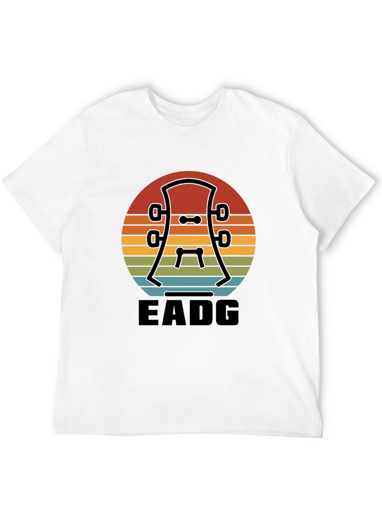 Black Vintage Guitar Headstock T-Shirt - EADG Tuning view 12