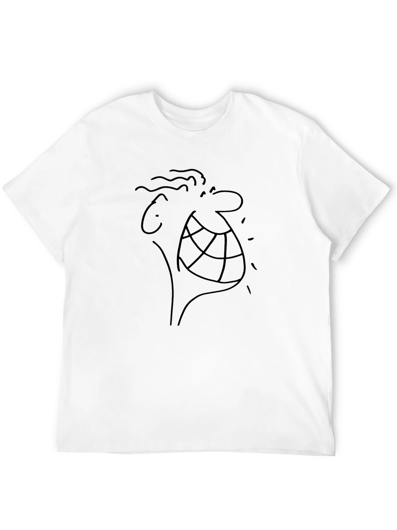 Black Cartoon Face Black T-Shirt - Unique Graphic Tee view 12