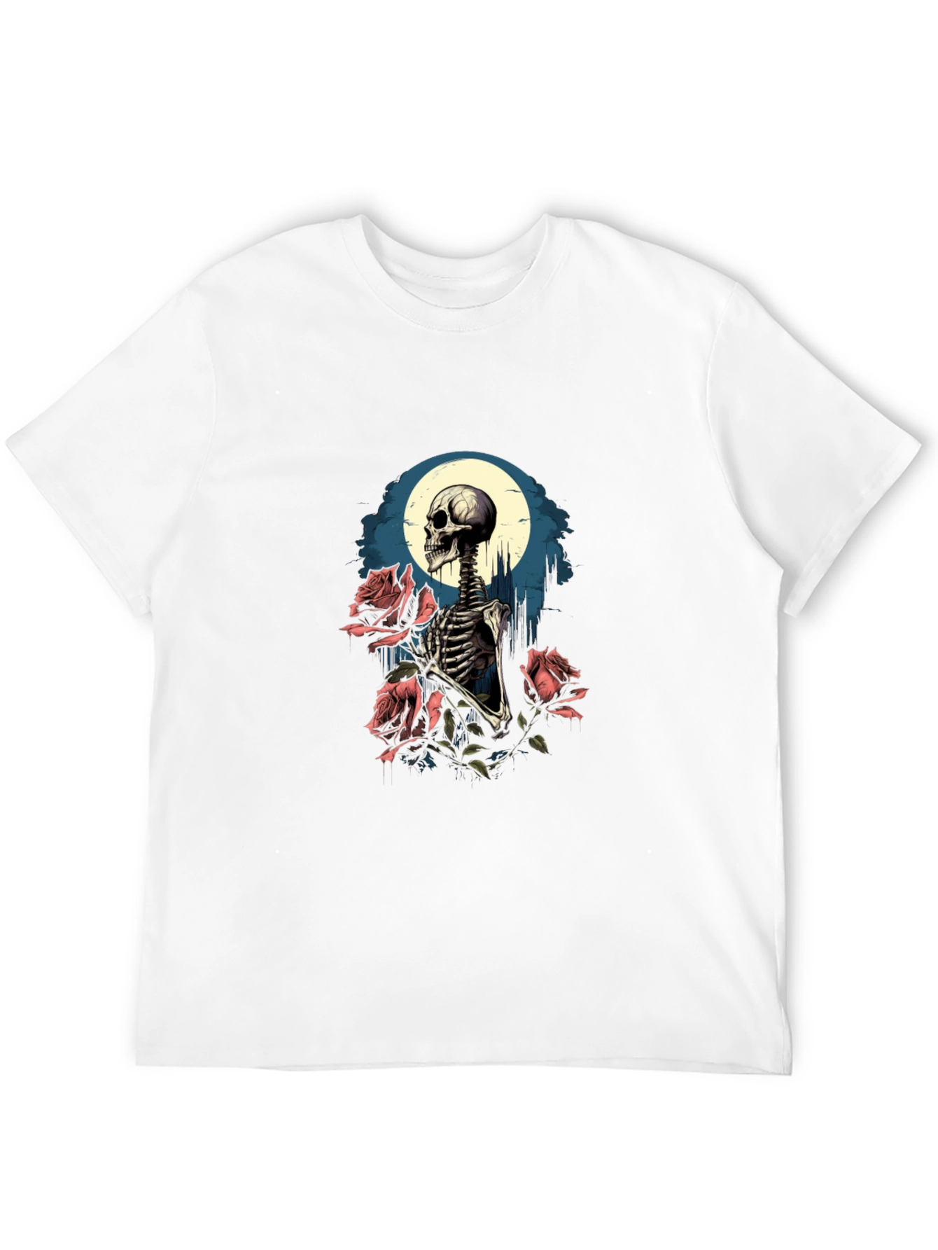 Black Skeleton & Roses Graphic Tee - Men's Black T-Shirt view 12