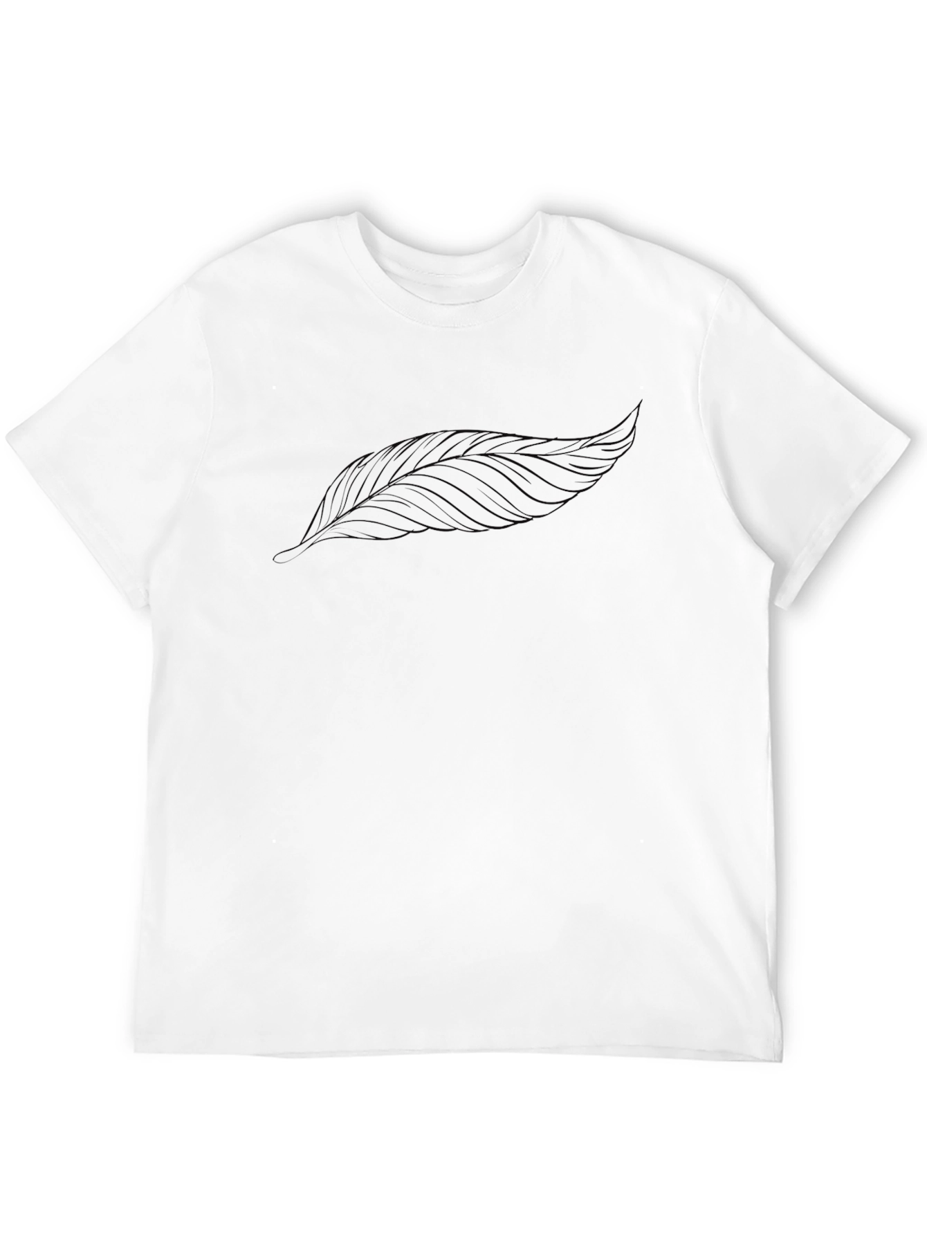 Black Men's Black Feather Graphic T-Shirt view 12