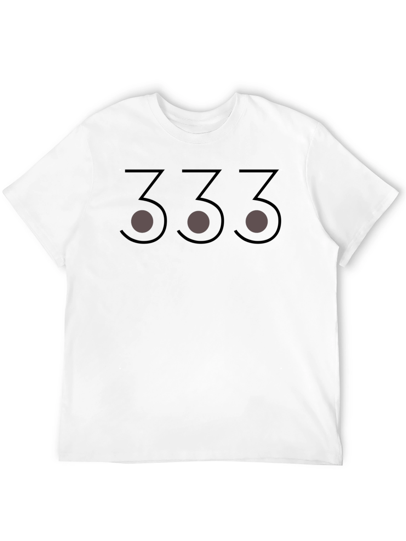 Black Men's Black T-shirt with Number 333 Design view 12