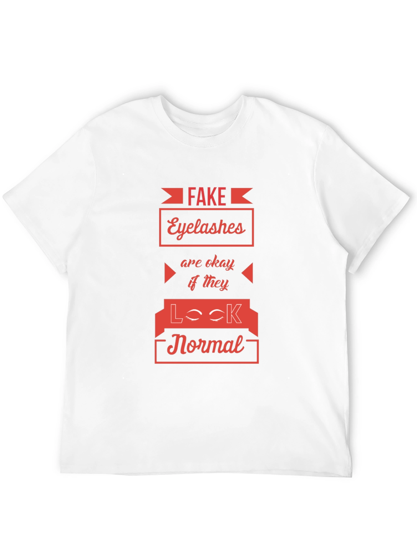 Black Funny Eyelash T-Shirt - Fake Eyelashes Okay If Normal Tee view 12