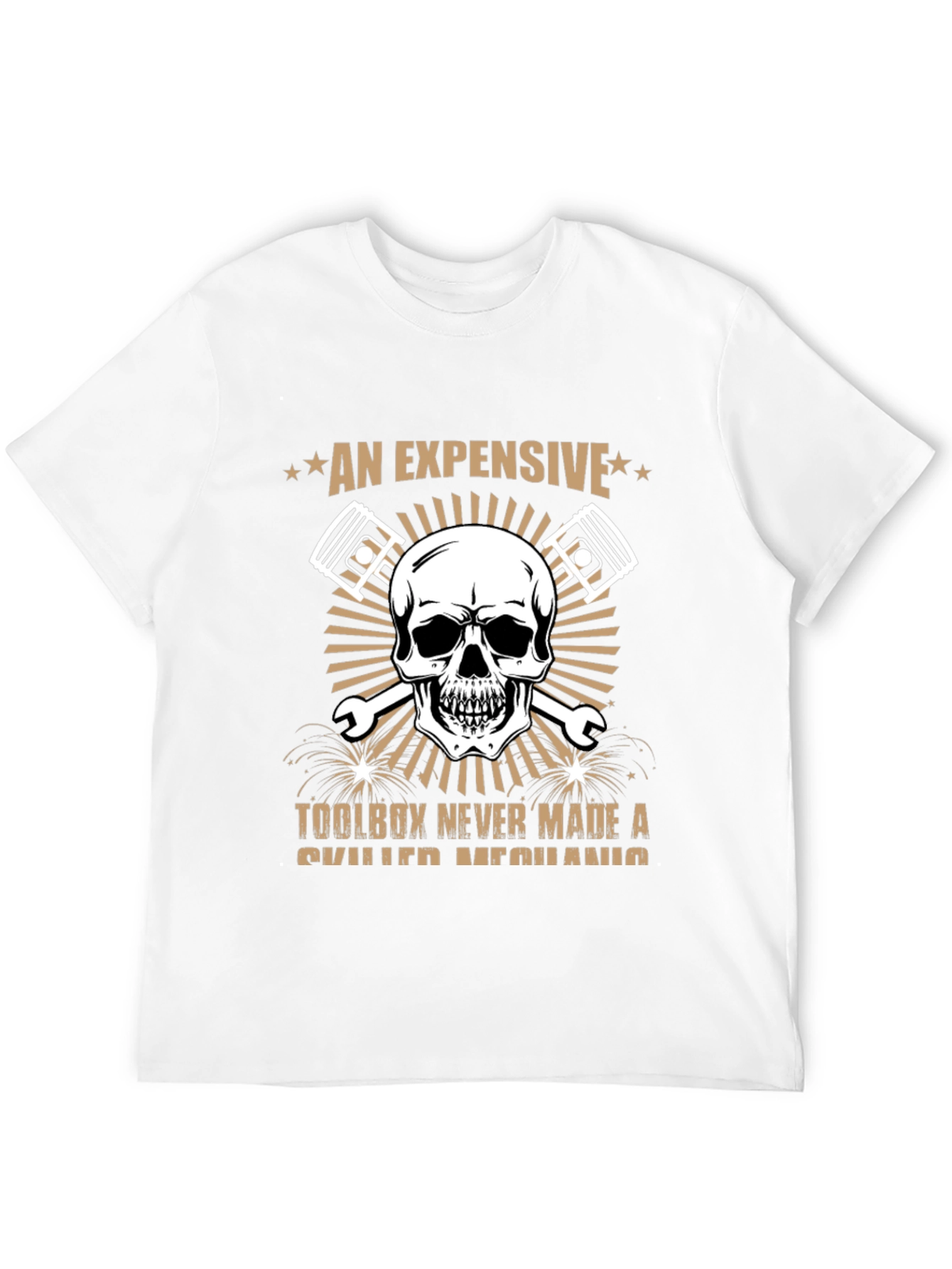 Black Expensive Toolbox Skull Mechanic T-Shirt view 12