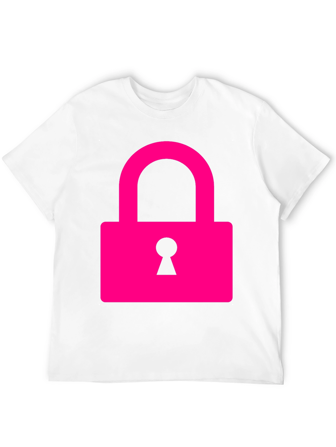 Black Cool Pink Lock Graphic T-Shirt view 12