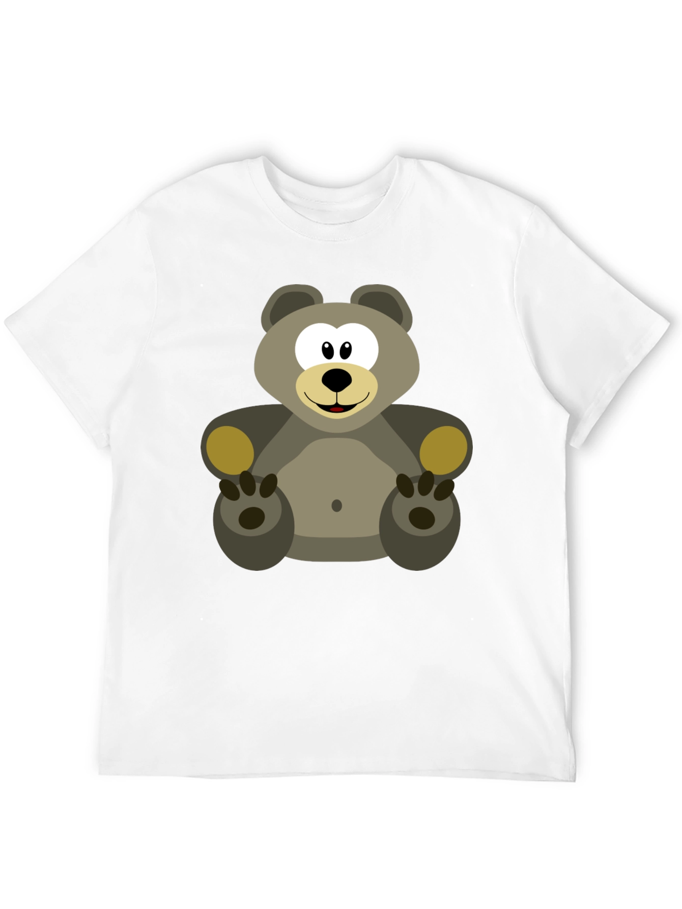 Black Cartoon Bear Graphic Tee - Black Cotton Blend view 12