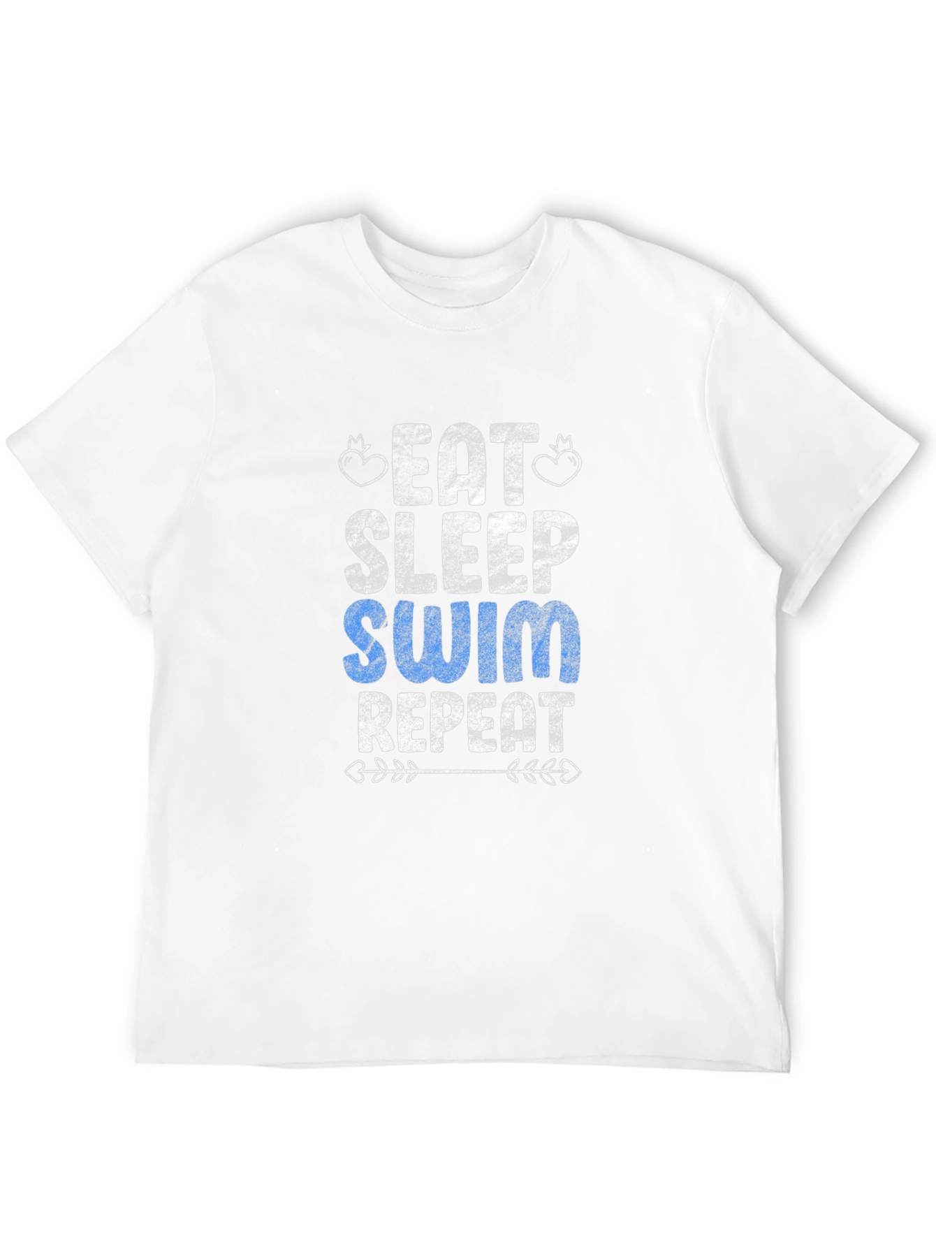 Black Eat Sleep Swim Repeat T-Shirt - Black Cotton Graphic Tee view 12