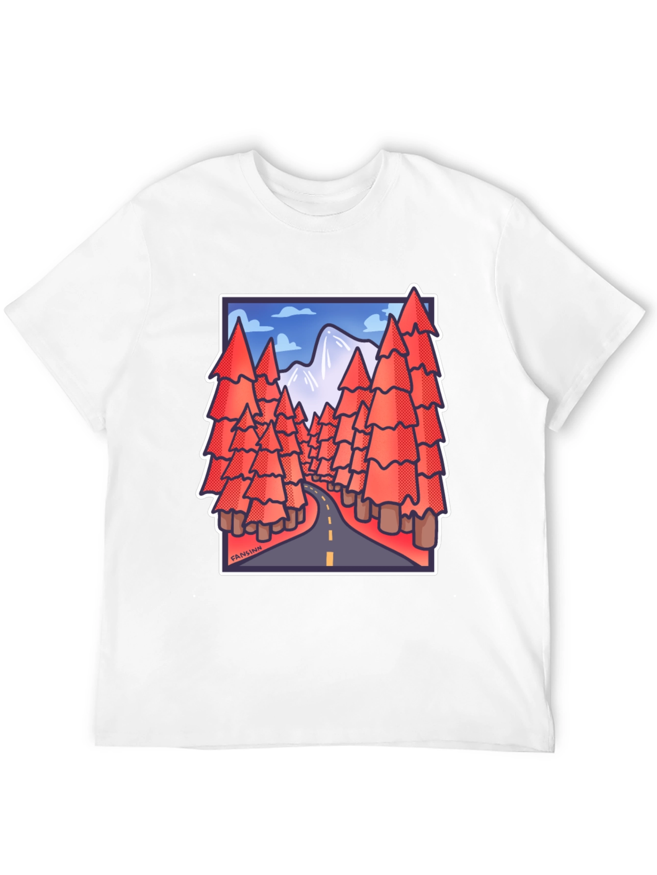 Black Road Trip Trees Graphic Tee - Black Cotton Blend view 12