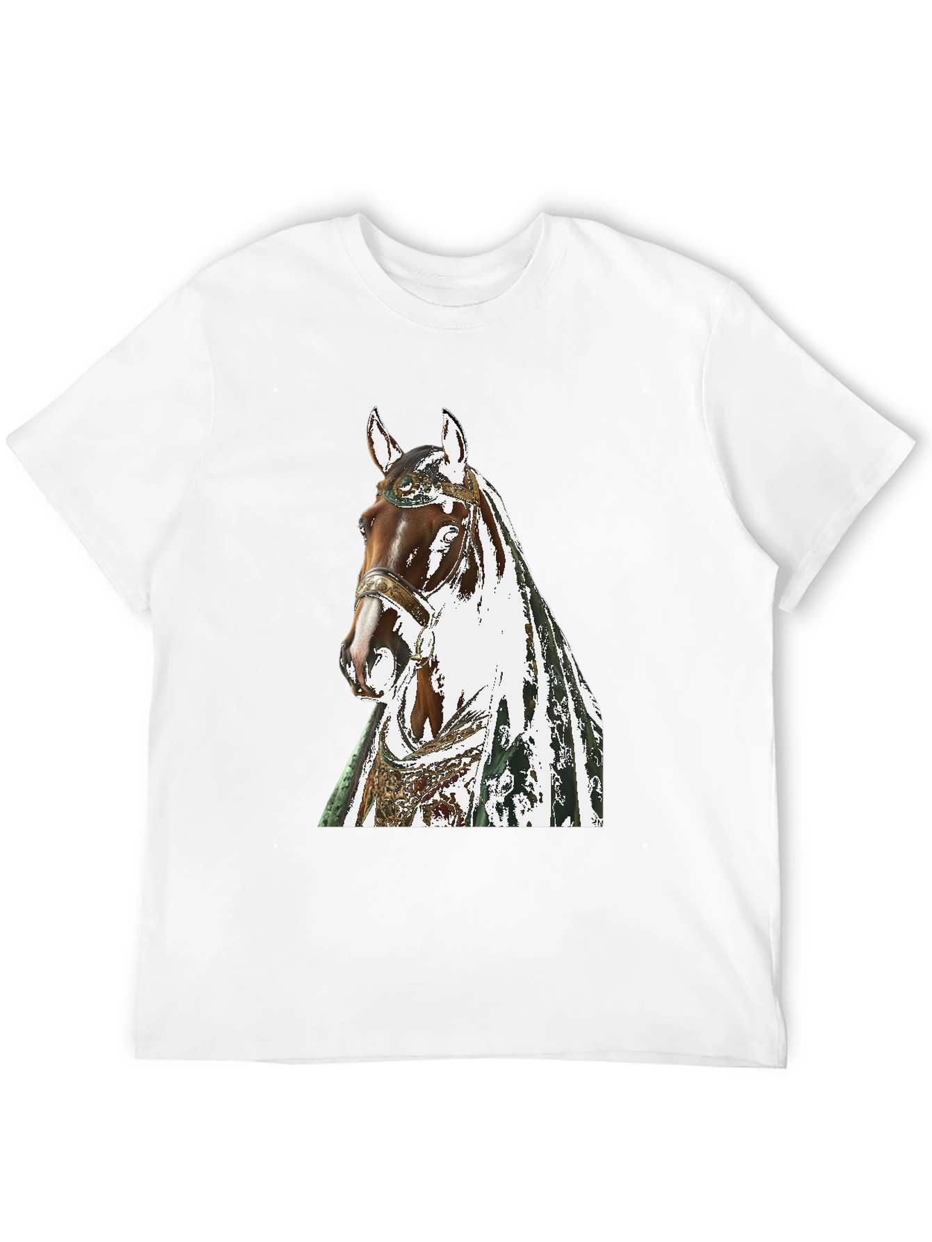 Black Horse Graphic Tee - Black Cotton T-Shirt view 12