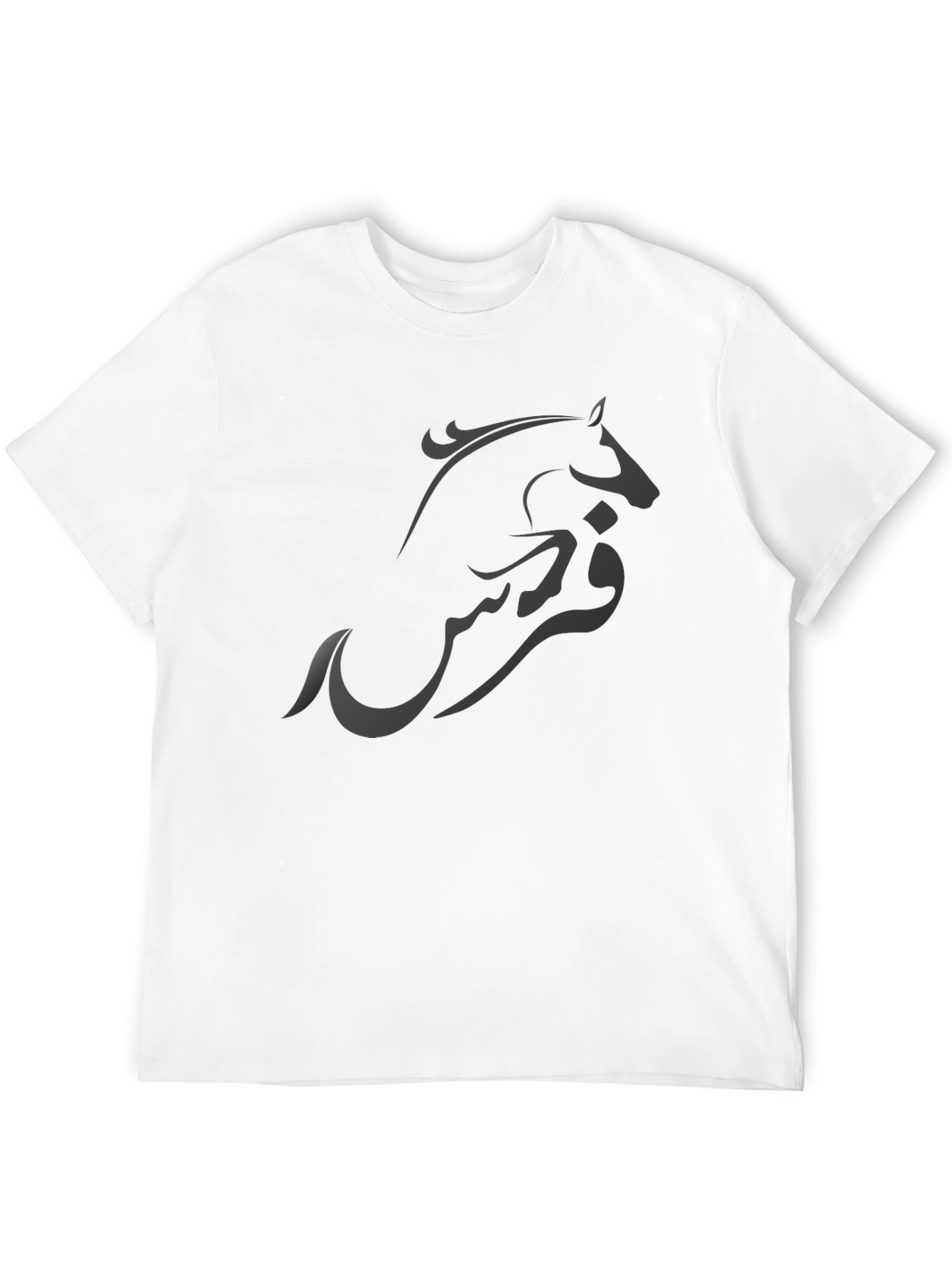 Black Stylish Black T-Shirt with Horse Design view 12