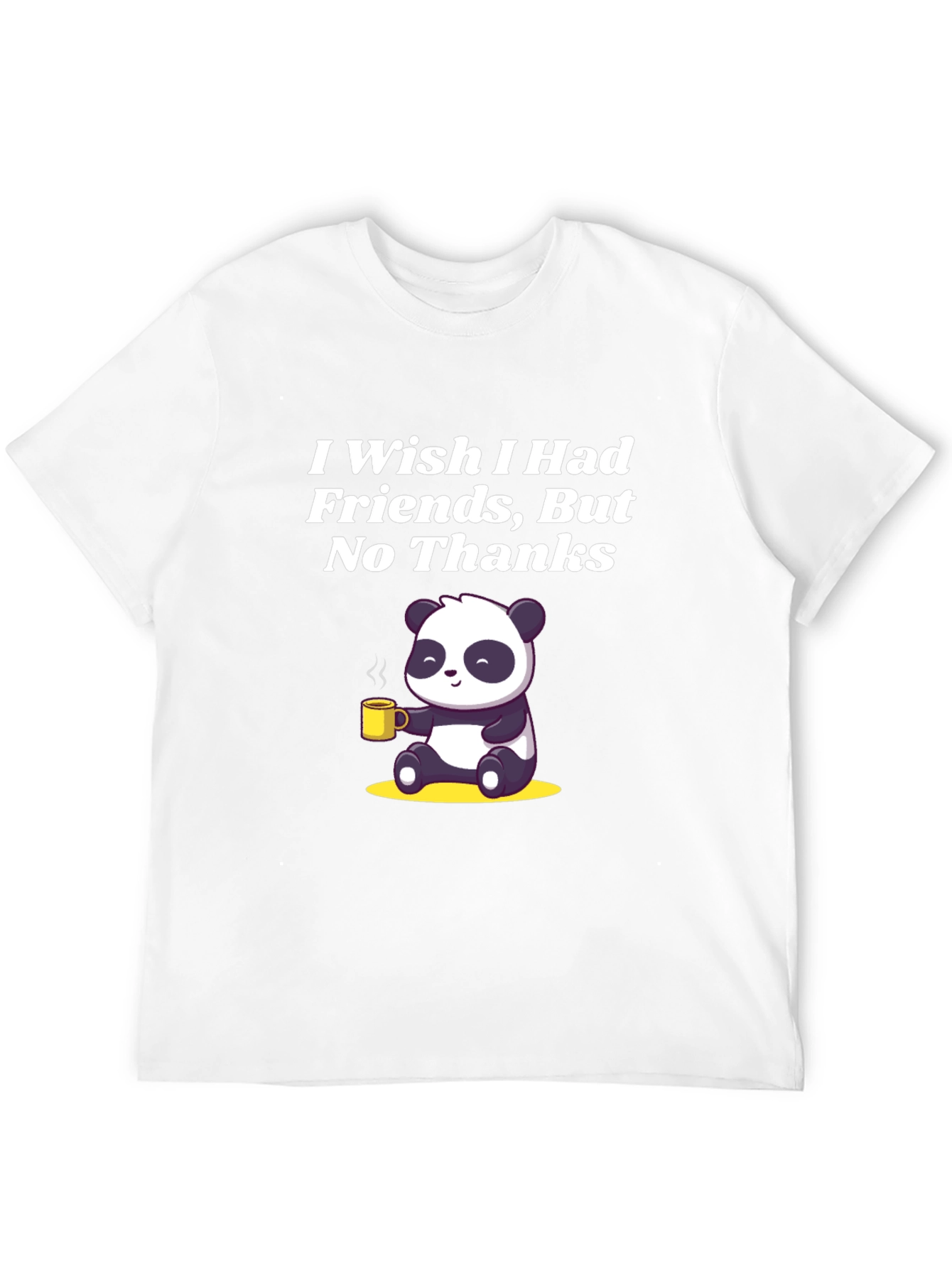Black I Wish I Had Friends Panda T-Shirt view 12